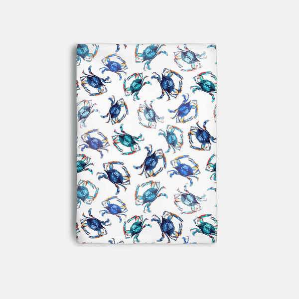 Watercolor Coastal Crabs Decorative Hostess Towel by Michelle Mospens | Vibrant 20" Square Polyester Towel