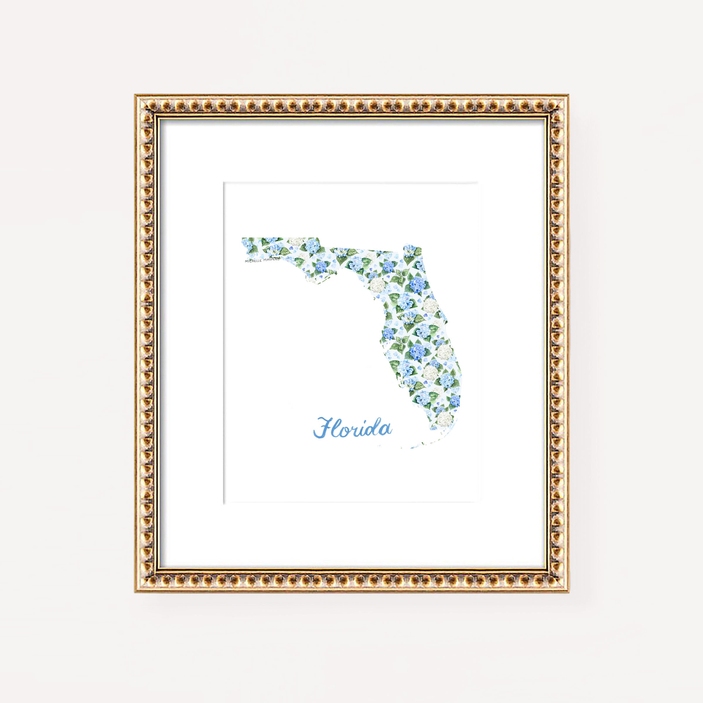 Watercolor Florida State Wall Art Print by Michelle Mospens