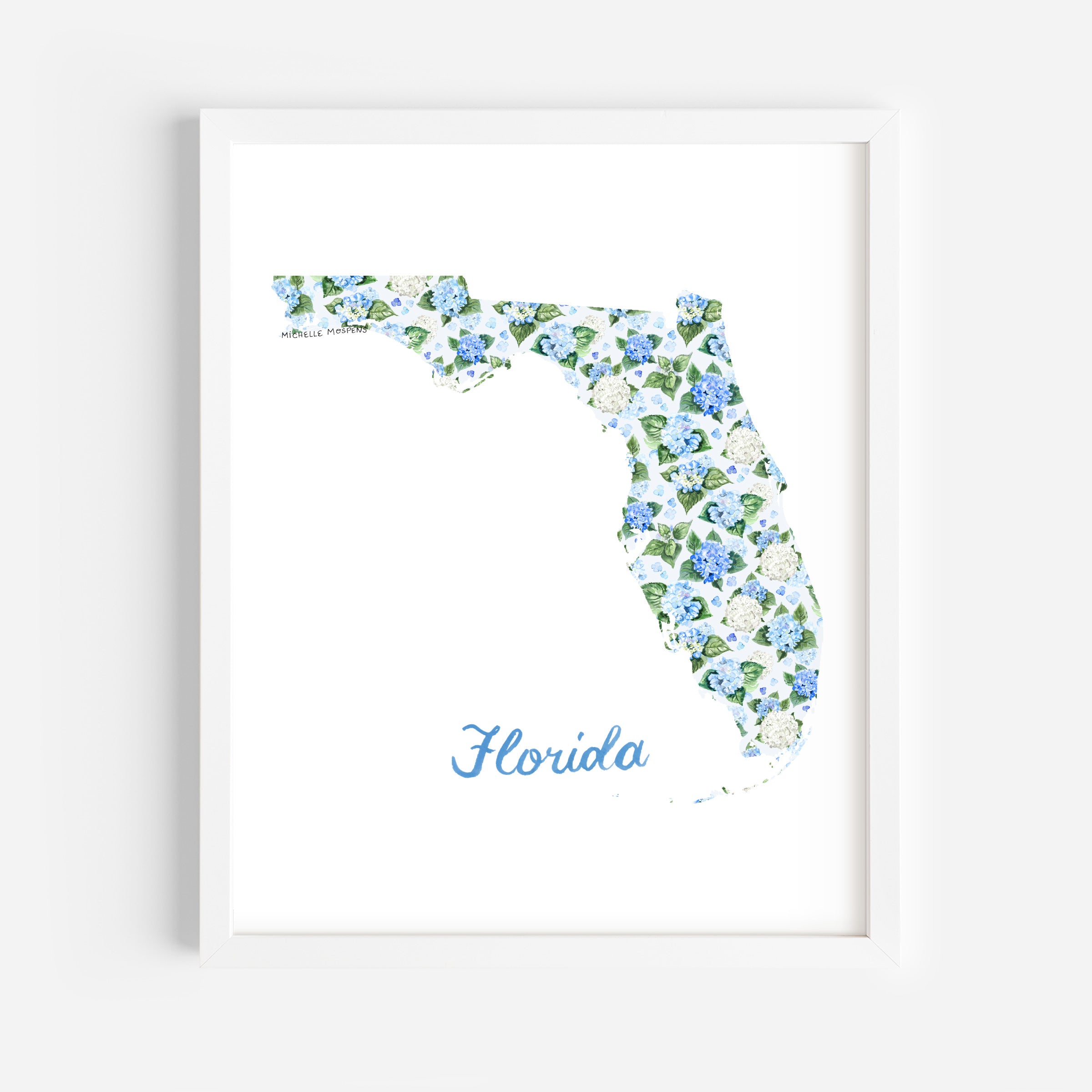 Watercolor Florida State Wall Art Print by Michelle Mospens