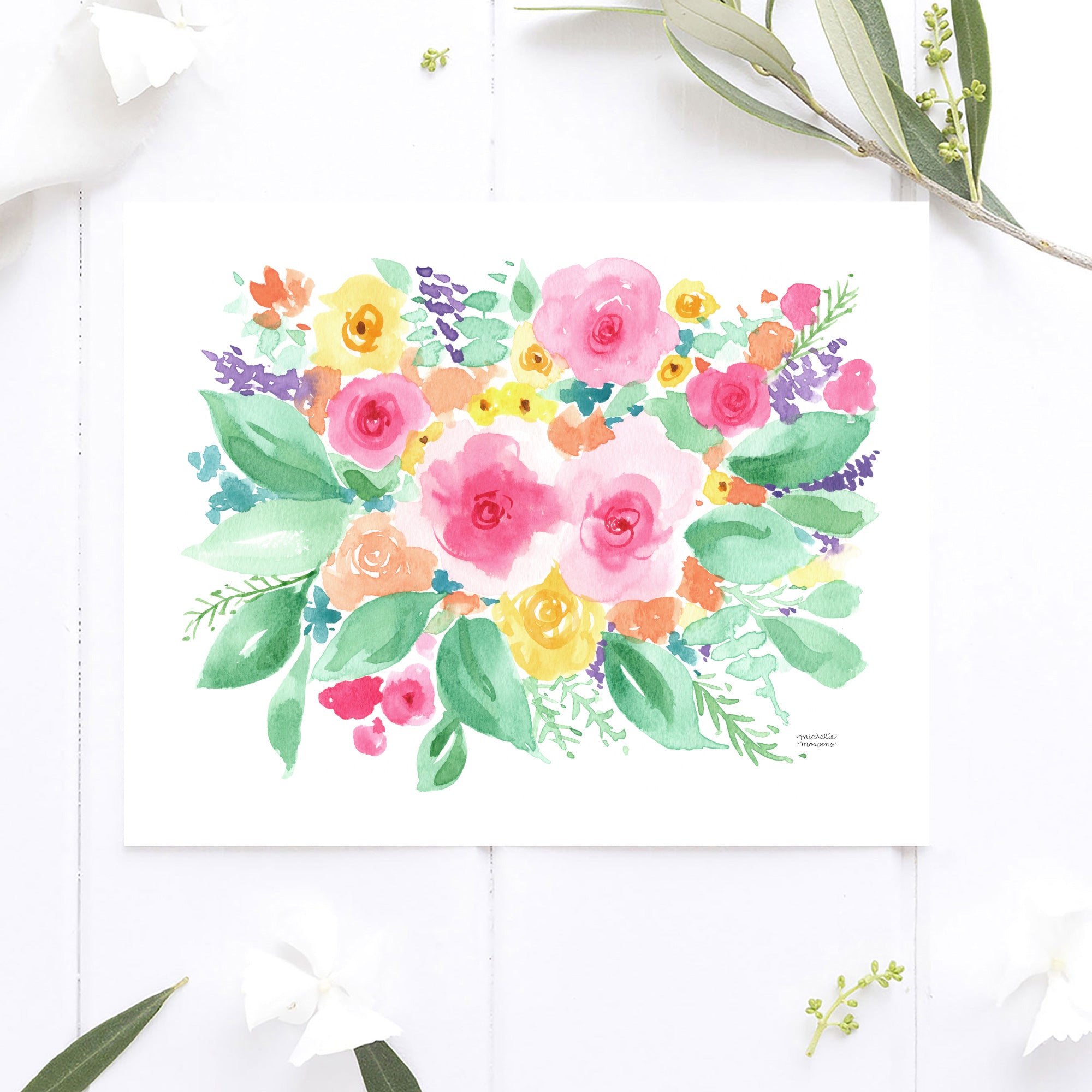 Garden Fresh Blooms Flowers Wall Art Print