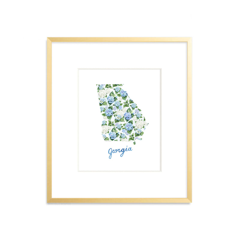Watercolor Georgia State Wall Art Print by Michelle Mospens