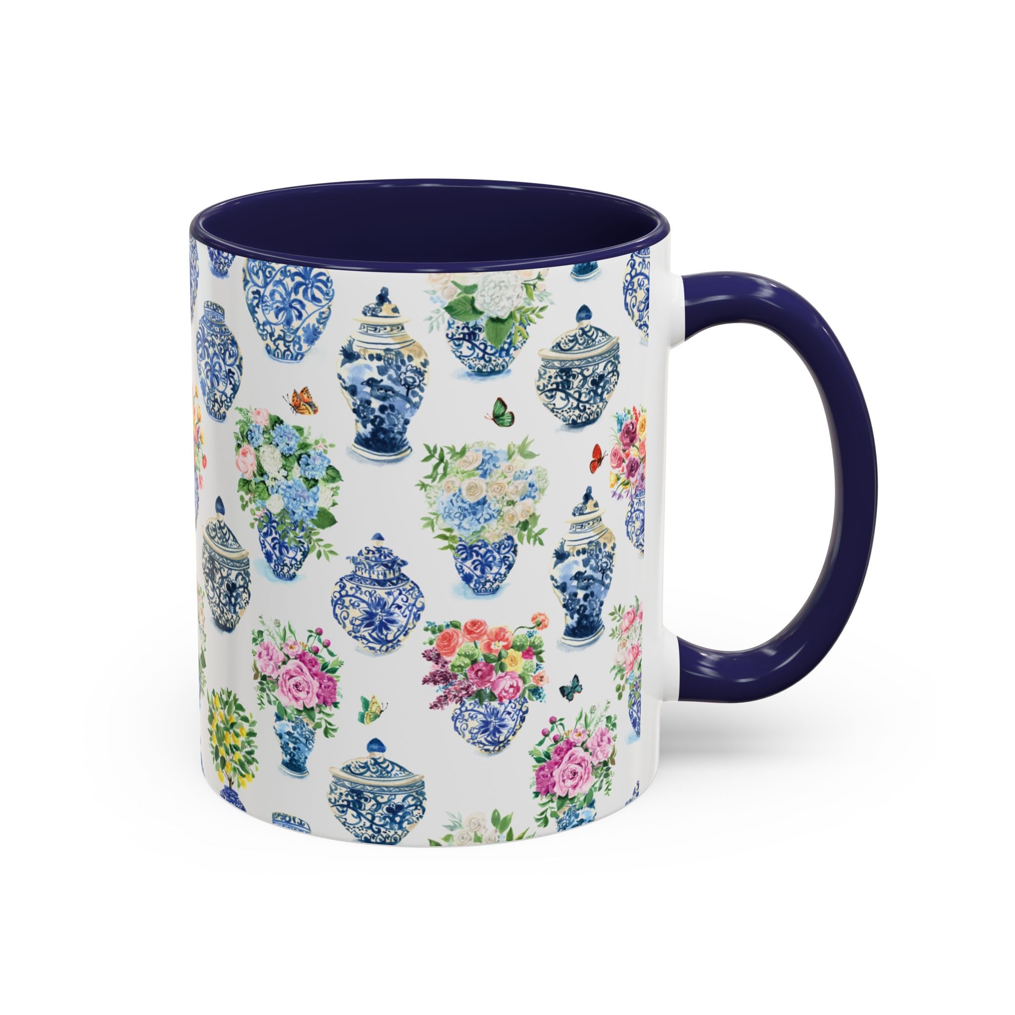 Michelle Mospens Ginger Jar Bouquets Watercolor Coffee Mug | Granny Chic Grandmillennial Lover Gift