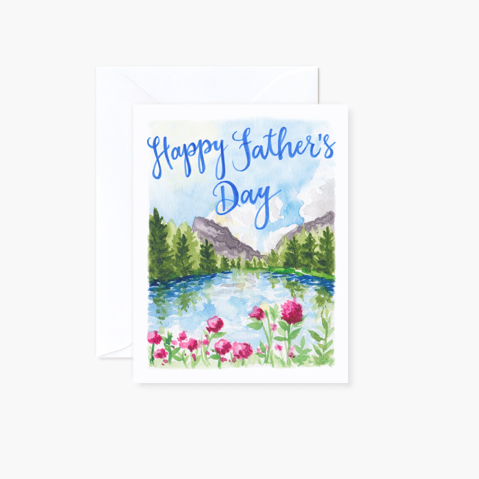 Watercolor Spring Mountains Father's Day Card