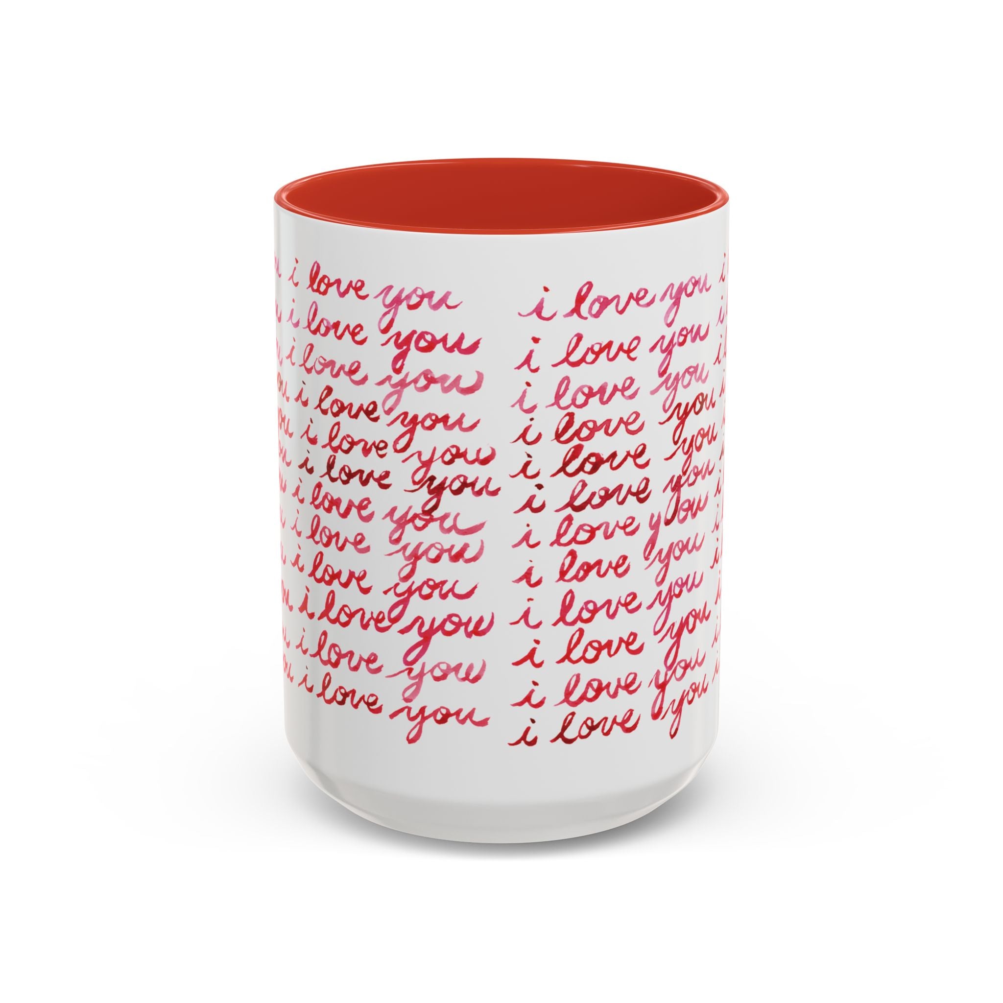 I Love You Watercolor Hand-lettered Coffee Mug 15oz