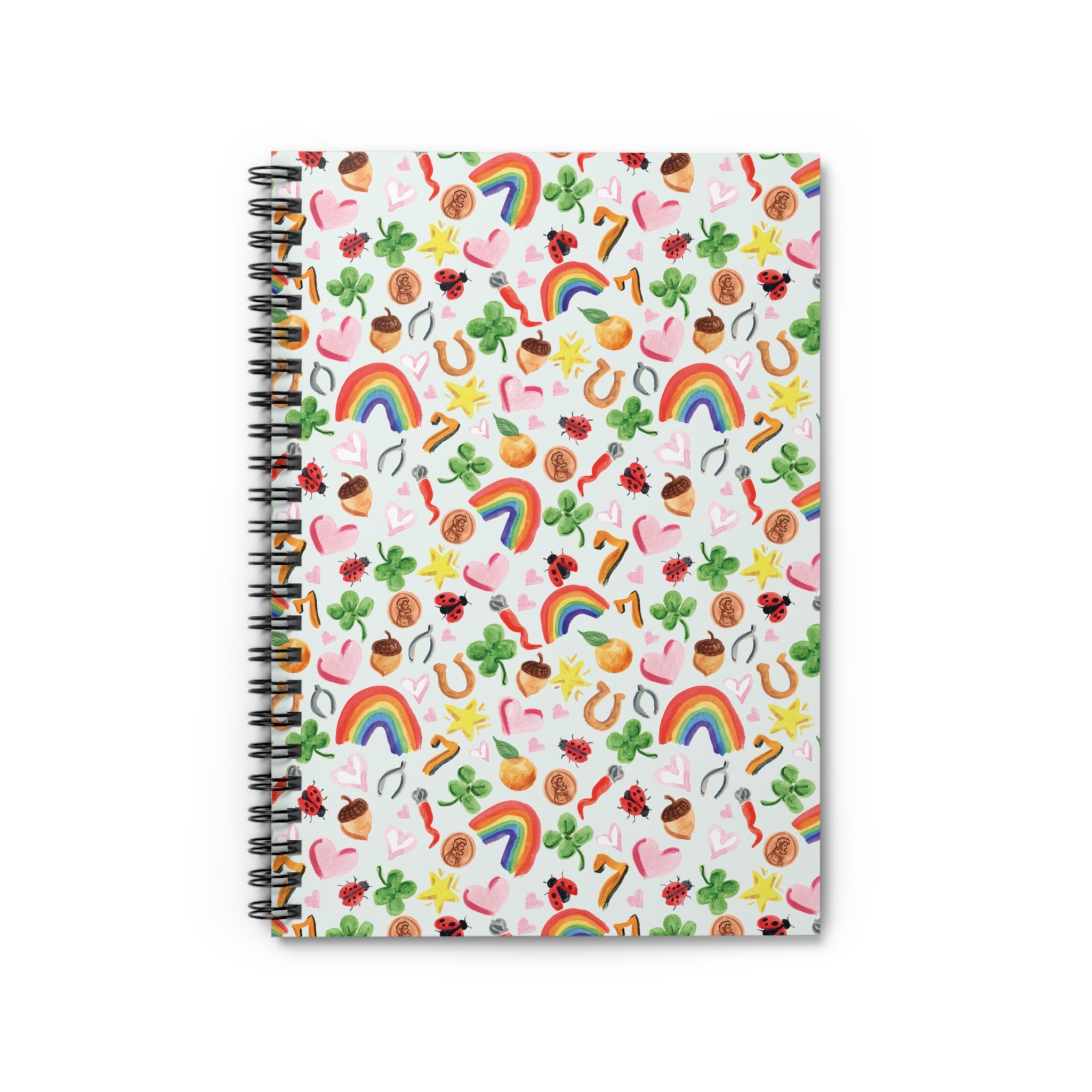 Watercolor Lucky Vibes Spiral Notebook