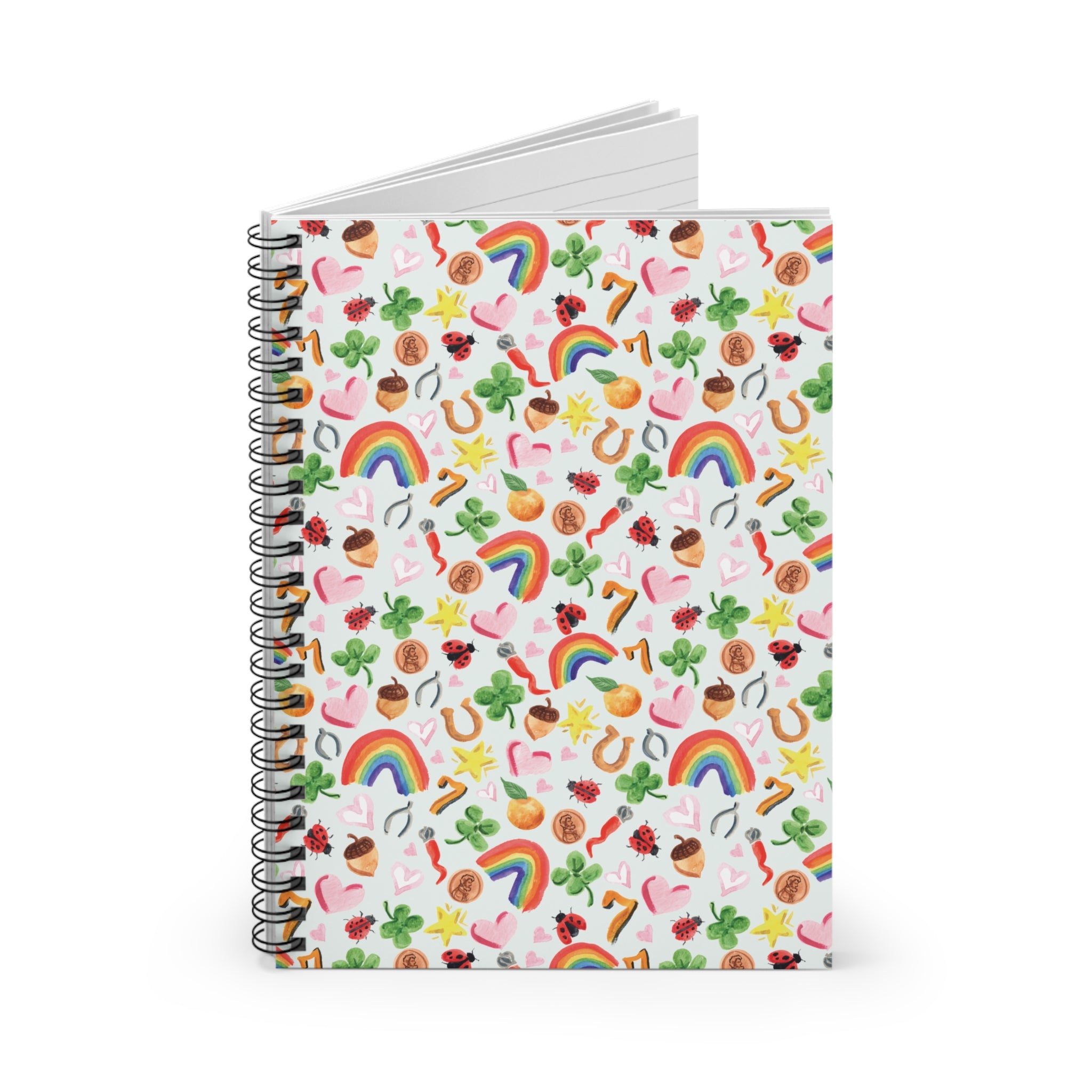 Watercolor Lucky Vibes Spiral Notebook