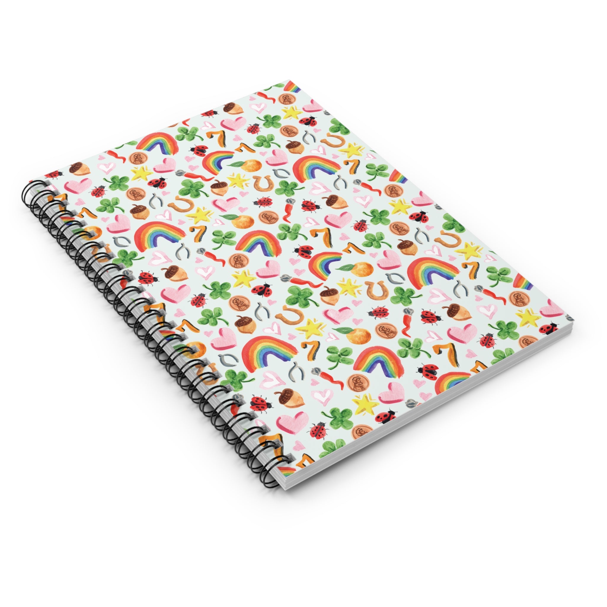 Watercolor Lucky Vibes Spiral Notebook