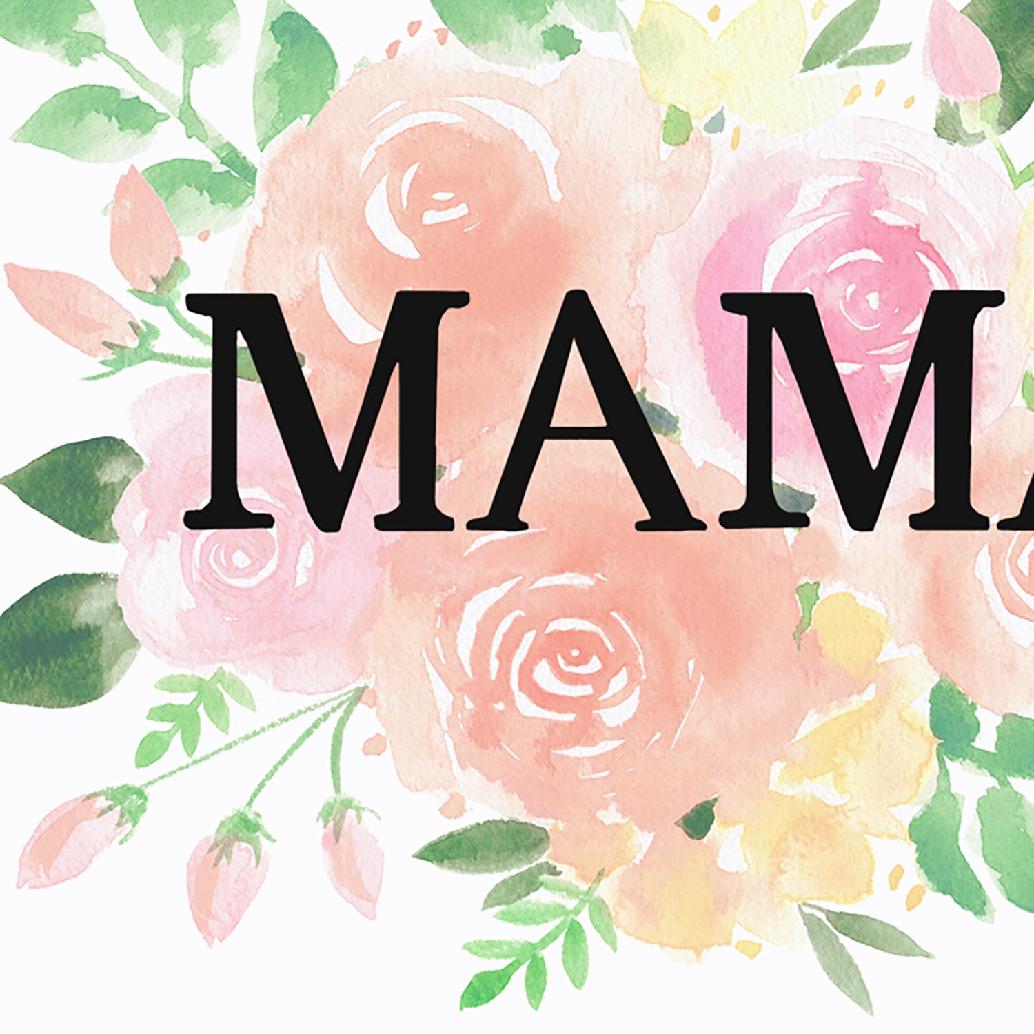 Watercolor Mama Cute New Mom and Mother's Day Card