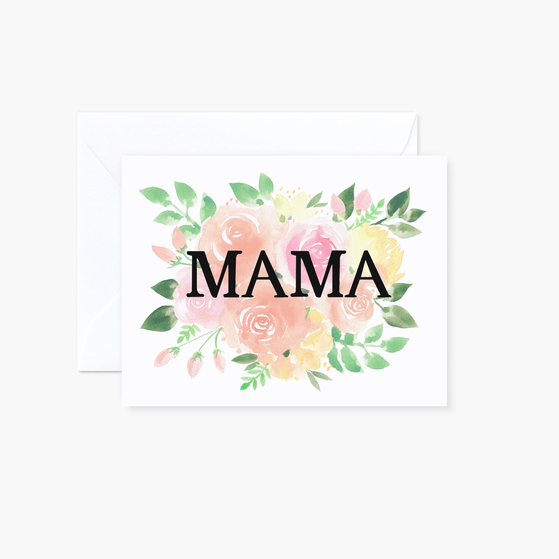 Watercolor Mama Cute New Mom and Mother's Day Card