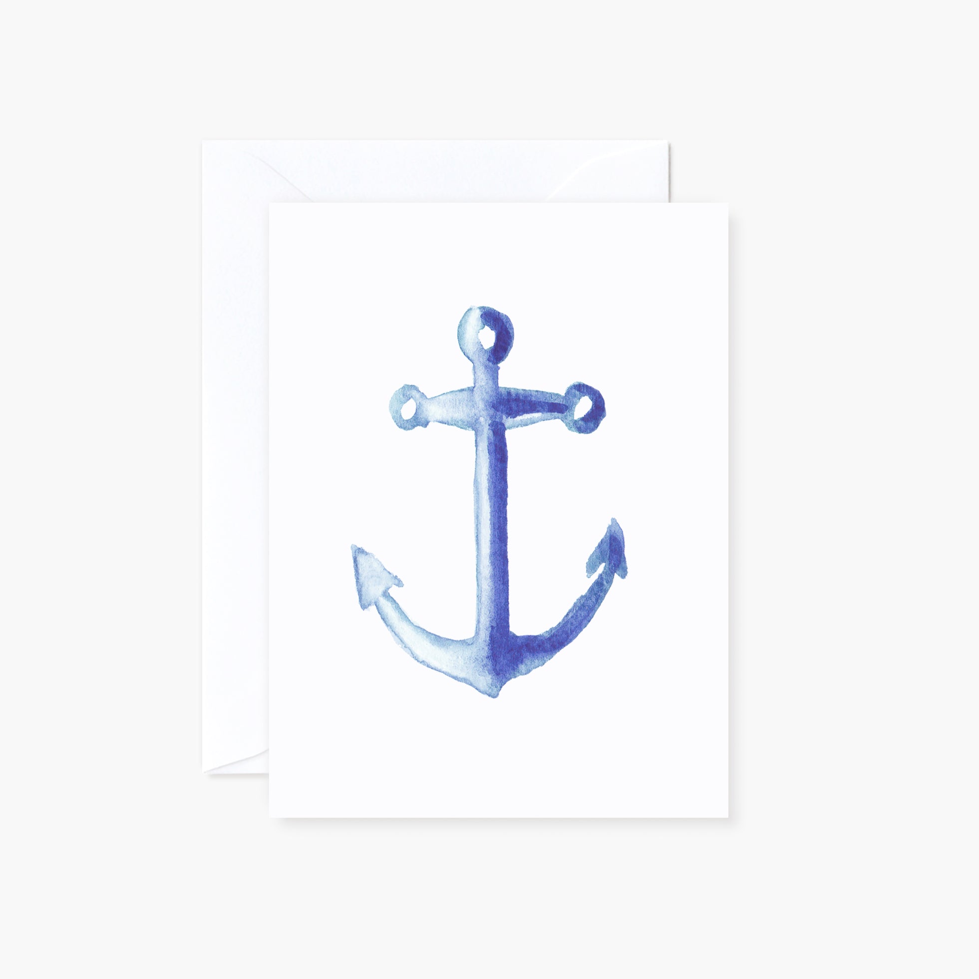 Watercolor Anchor Mini Gift Enclosure Folded Card with Envelope