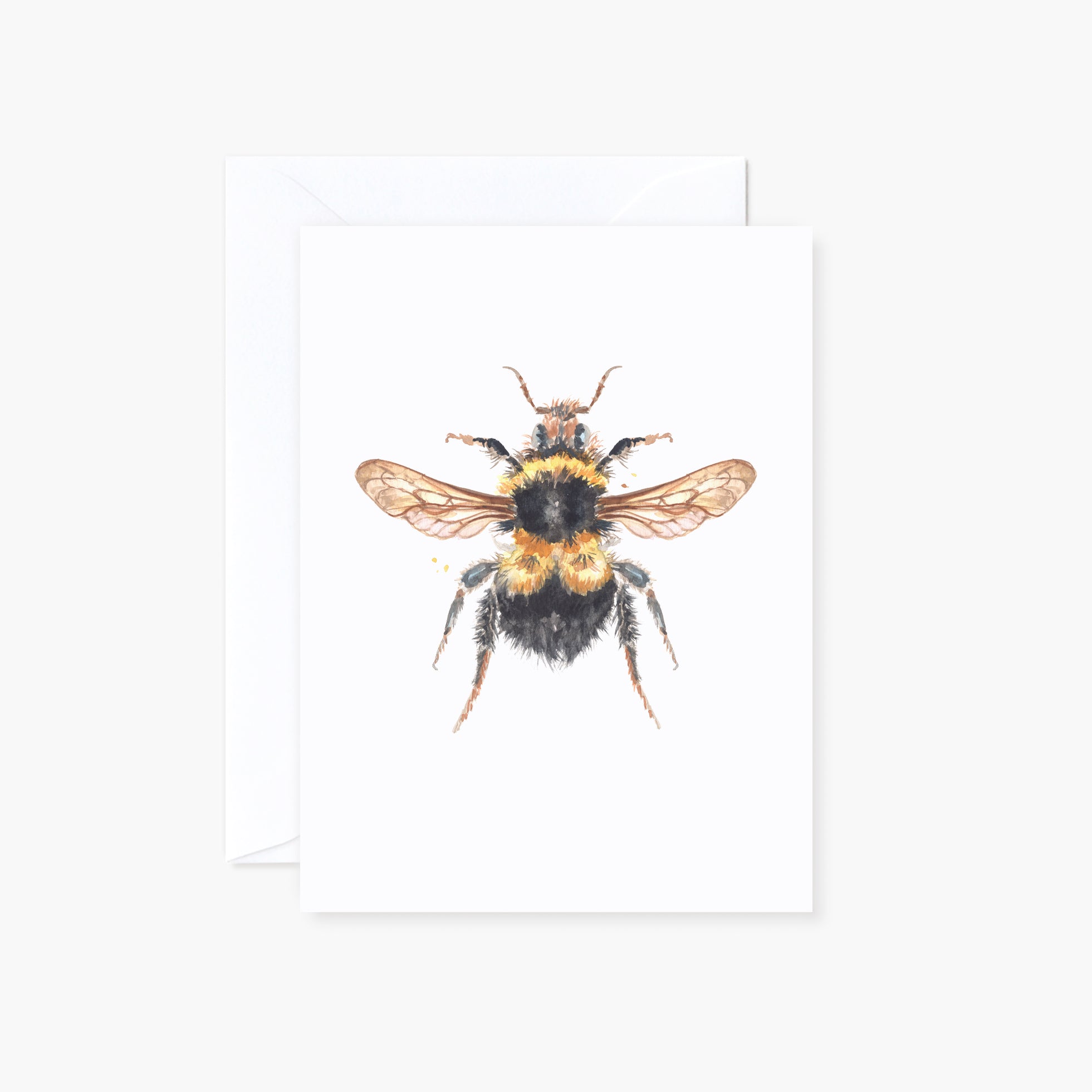 Watercolor Bee Mini Gift Enclosure Folded Card with Envelope