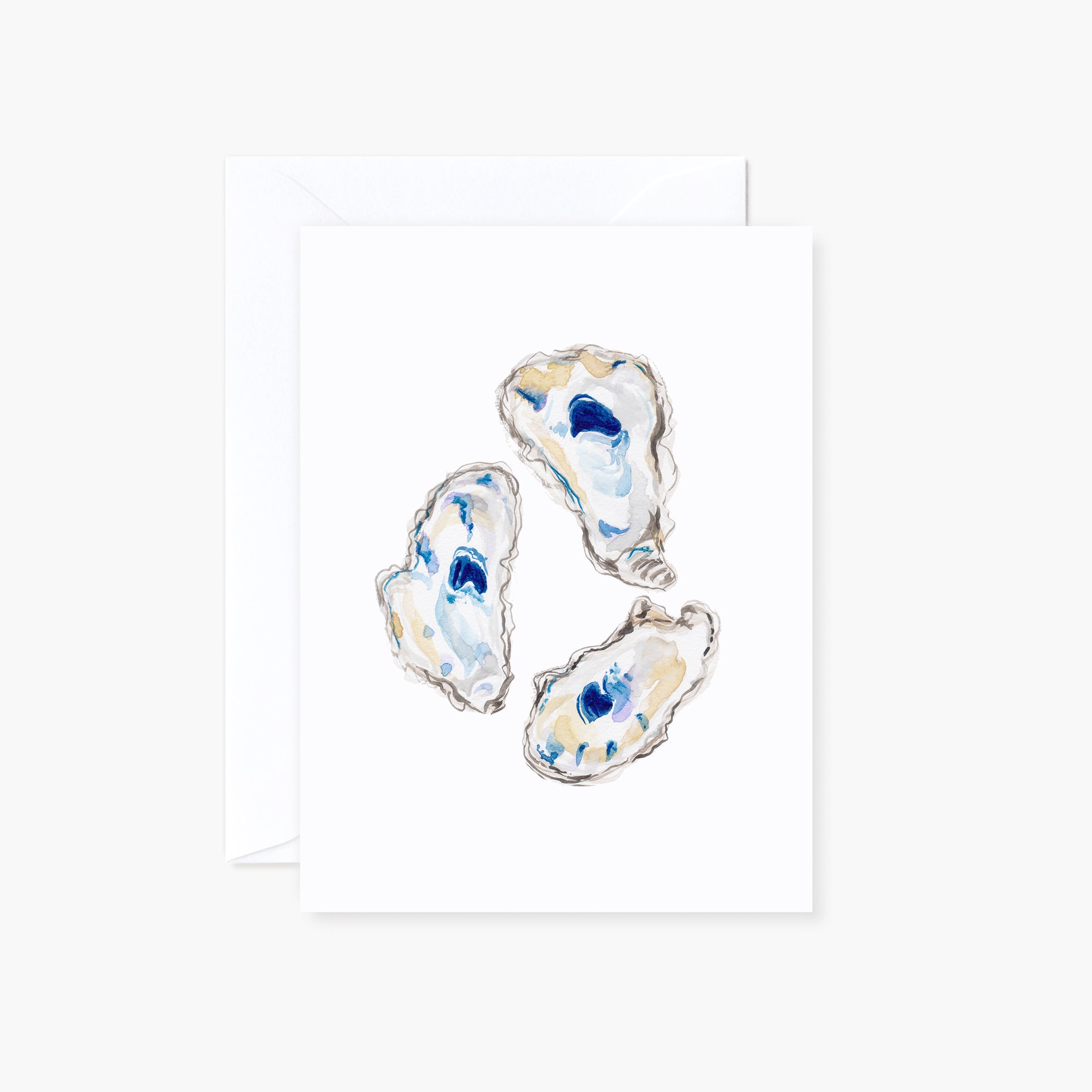 Watercolor Oysters Mini Gift Enclosure Folded Card with Envelope