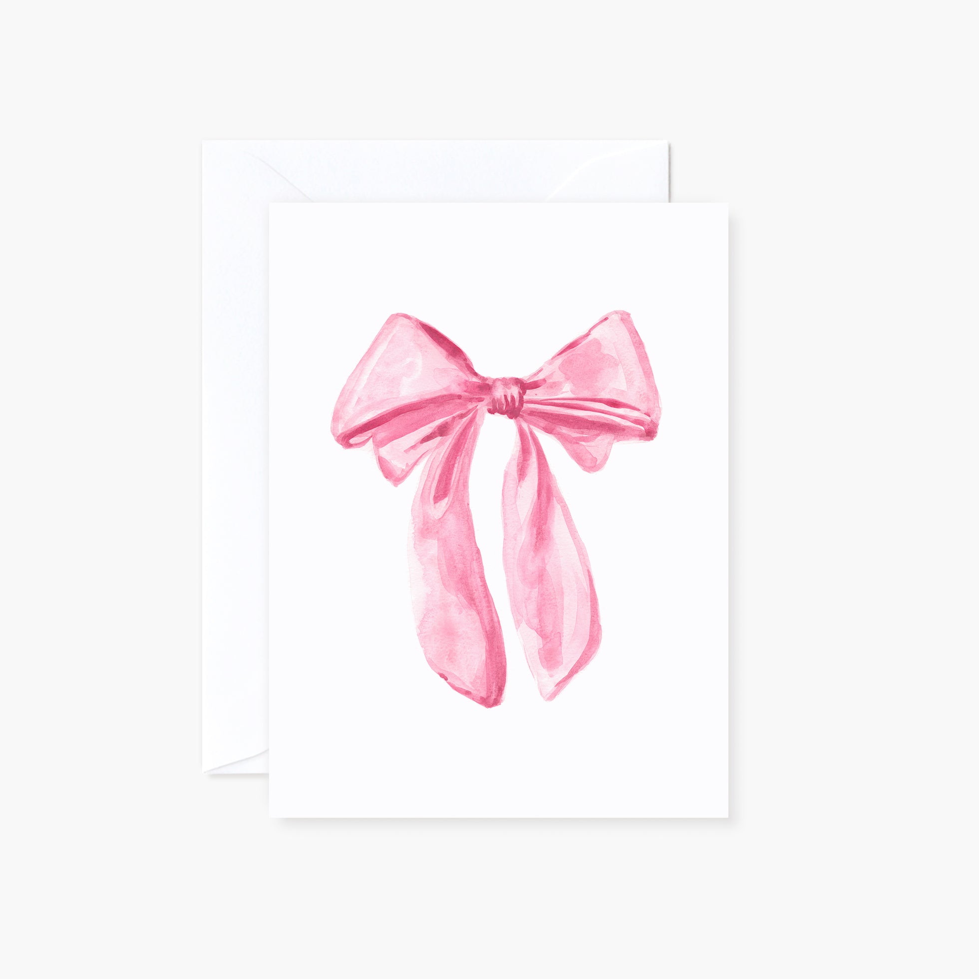 Watercolor Pink Bow Mini Gift Enclosure Folded Card with Envelope