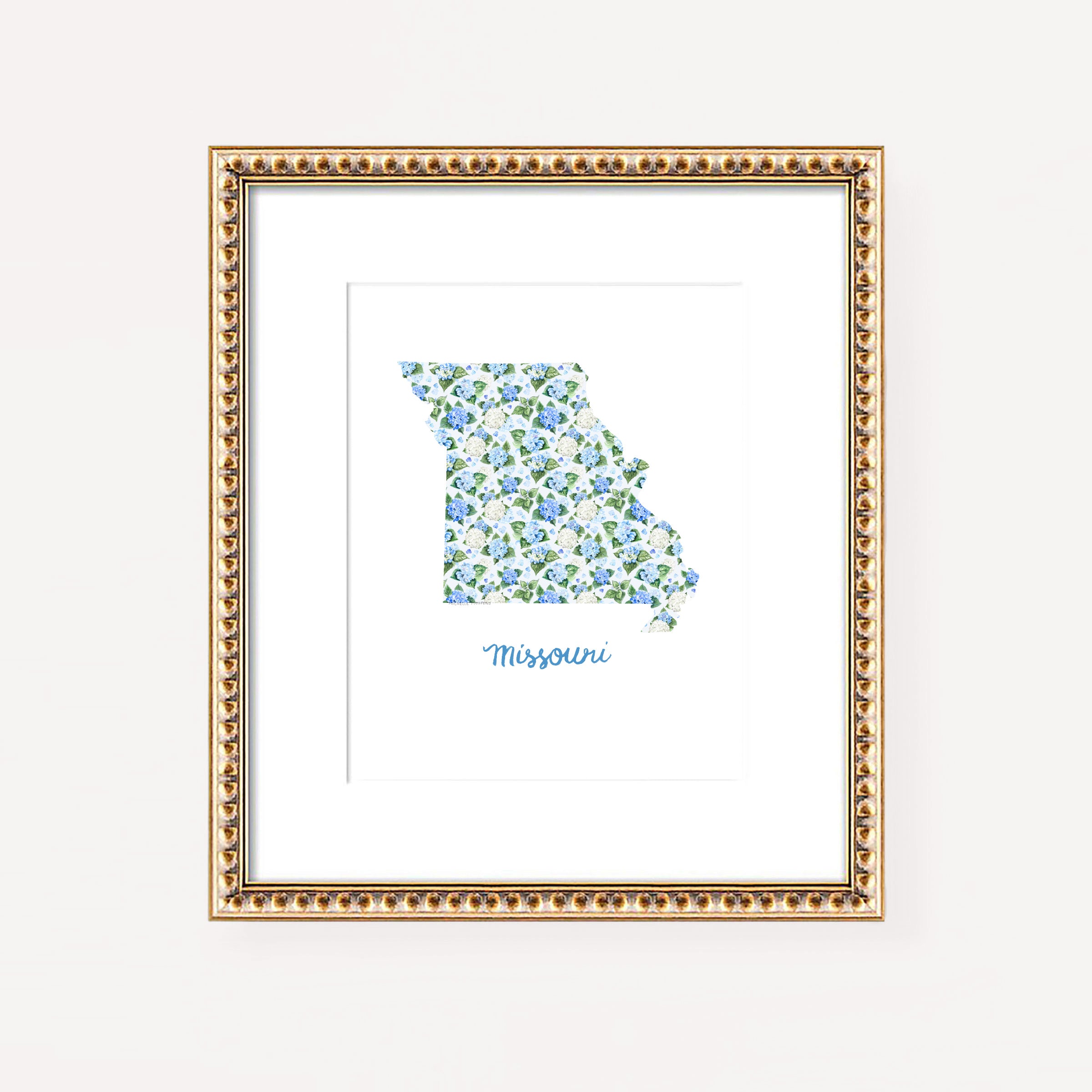 Missouri State Watercolor Wall Art Print by Michelle Mospens | Cute Missouri Gift