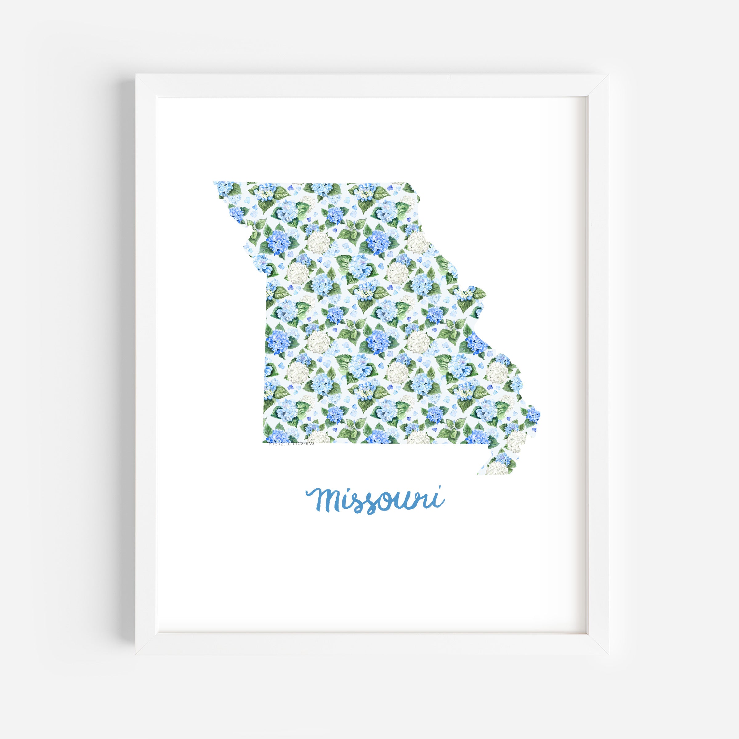 Missouri State Watercolor Wall Art Print by Michelle Mospens | Cute Missouri Gift