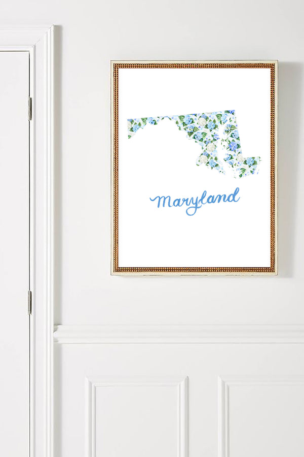 Watercolor Maryland State Wall Art Print by Michelle Mospens