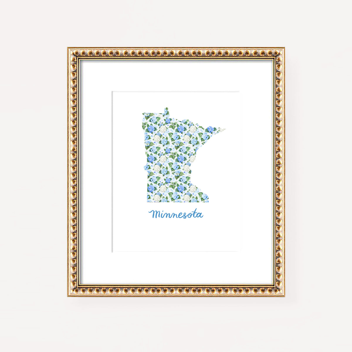 Minnesota State Watercolor Wall Art Print by Michelle Mospens | Cute M