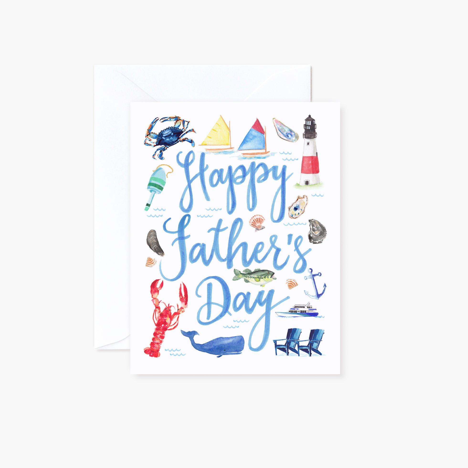 Watercolor Nautical Lovin' Father's Day Card