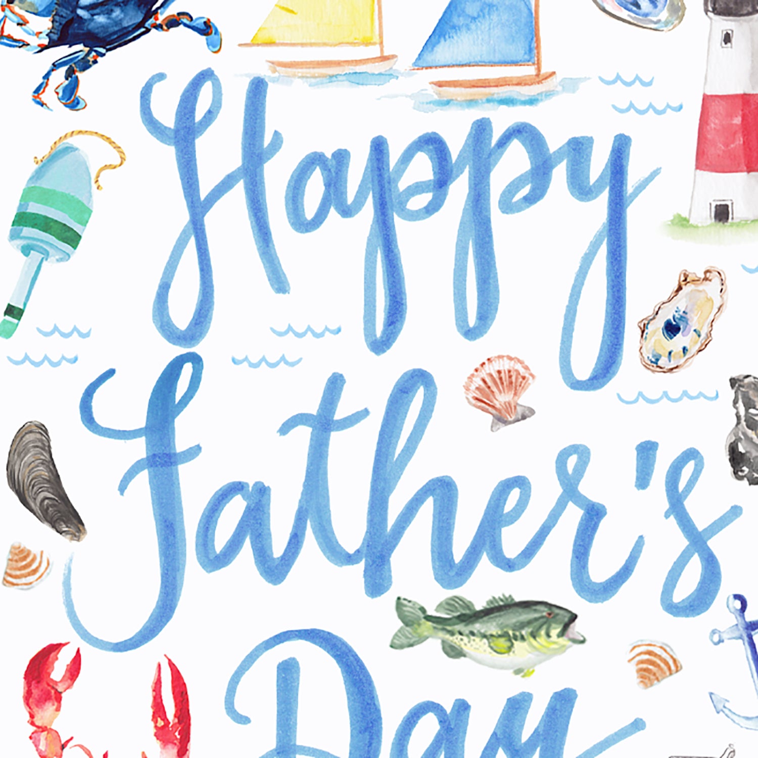 Watercolor Nautical Lovin' Father's Day Card