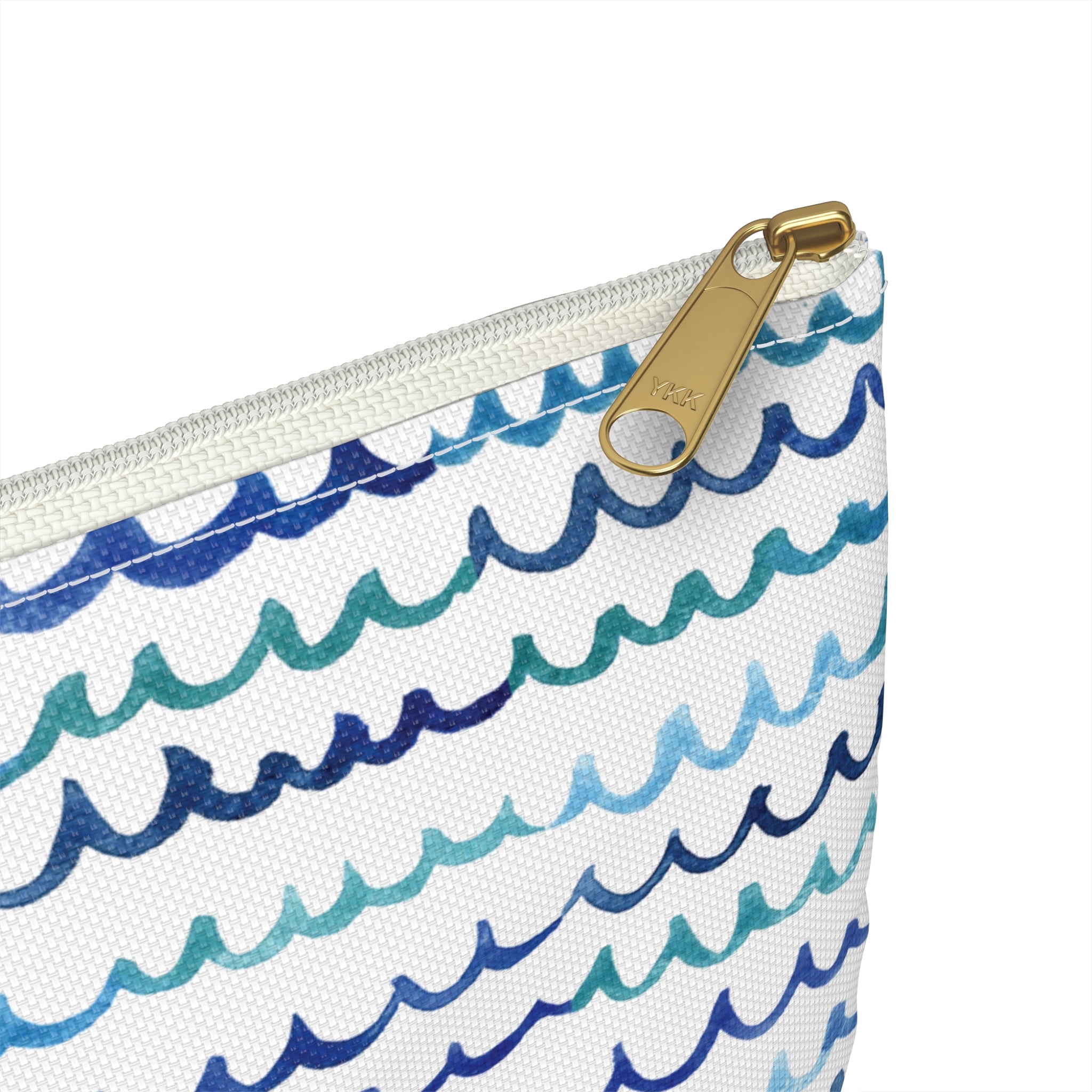 Watercolor Nautical Waves Accessory Pouch | Pencil Pouch, Makeup Pouch, Cosmetic Case