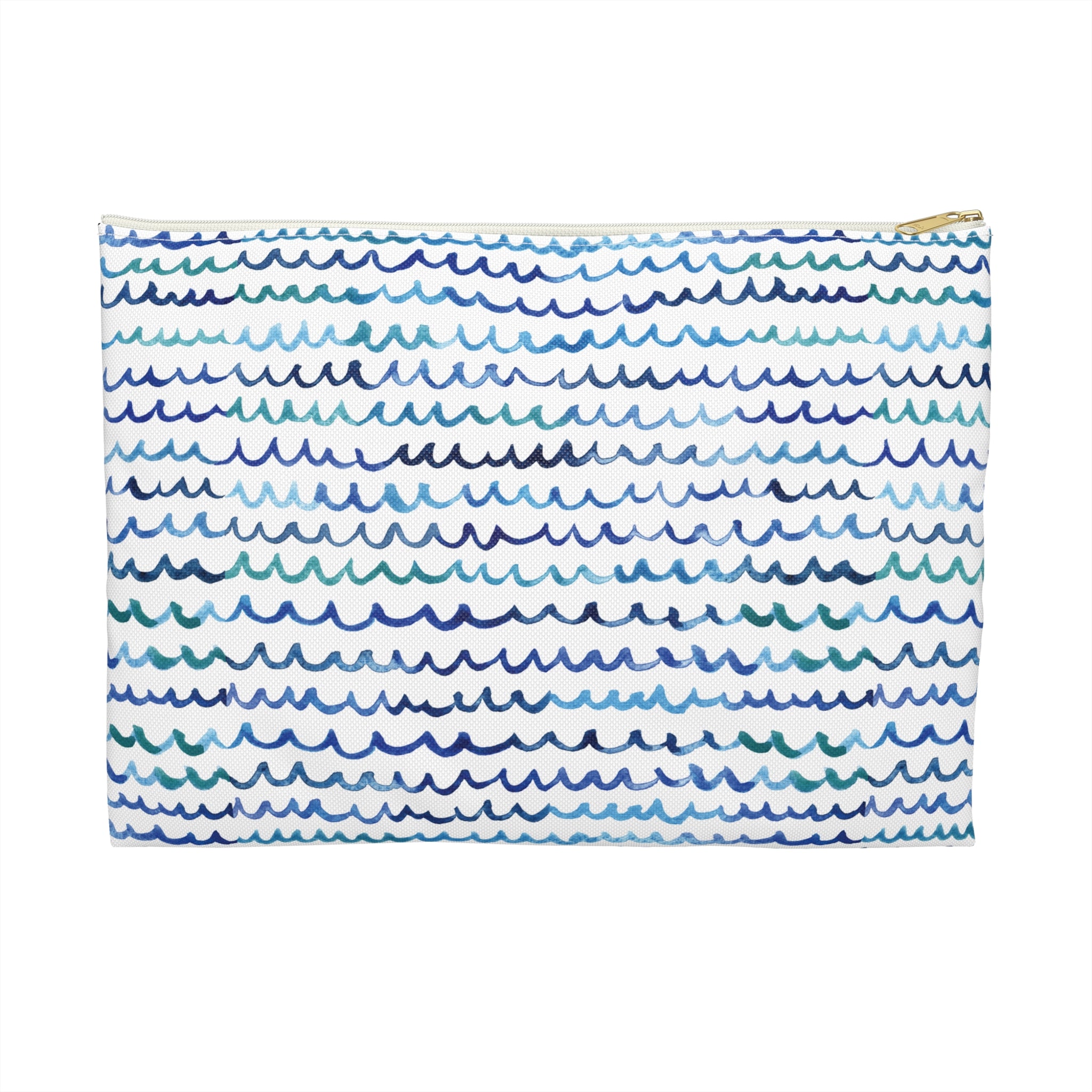 Watercolor Nautical Waves Accessory Pouch | Pencil Pouch, Makeup Pouch, Cosmetic Case