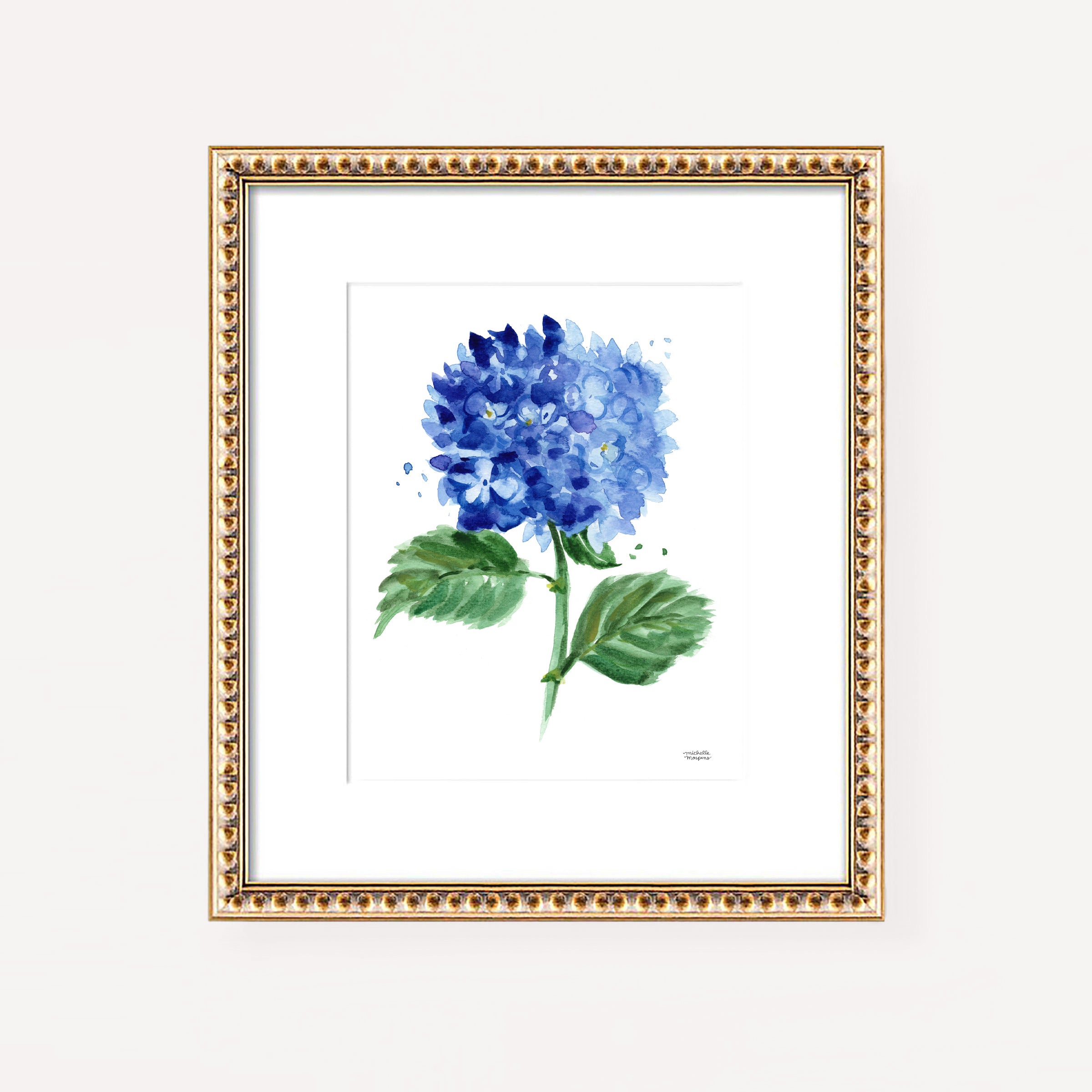 Blue Hydrangea Flowers Extra Large Wall Art Set of 3 by Michelle Mospens