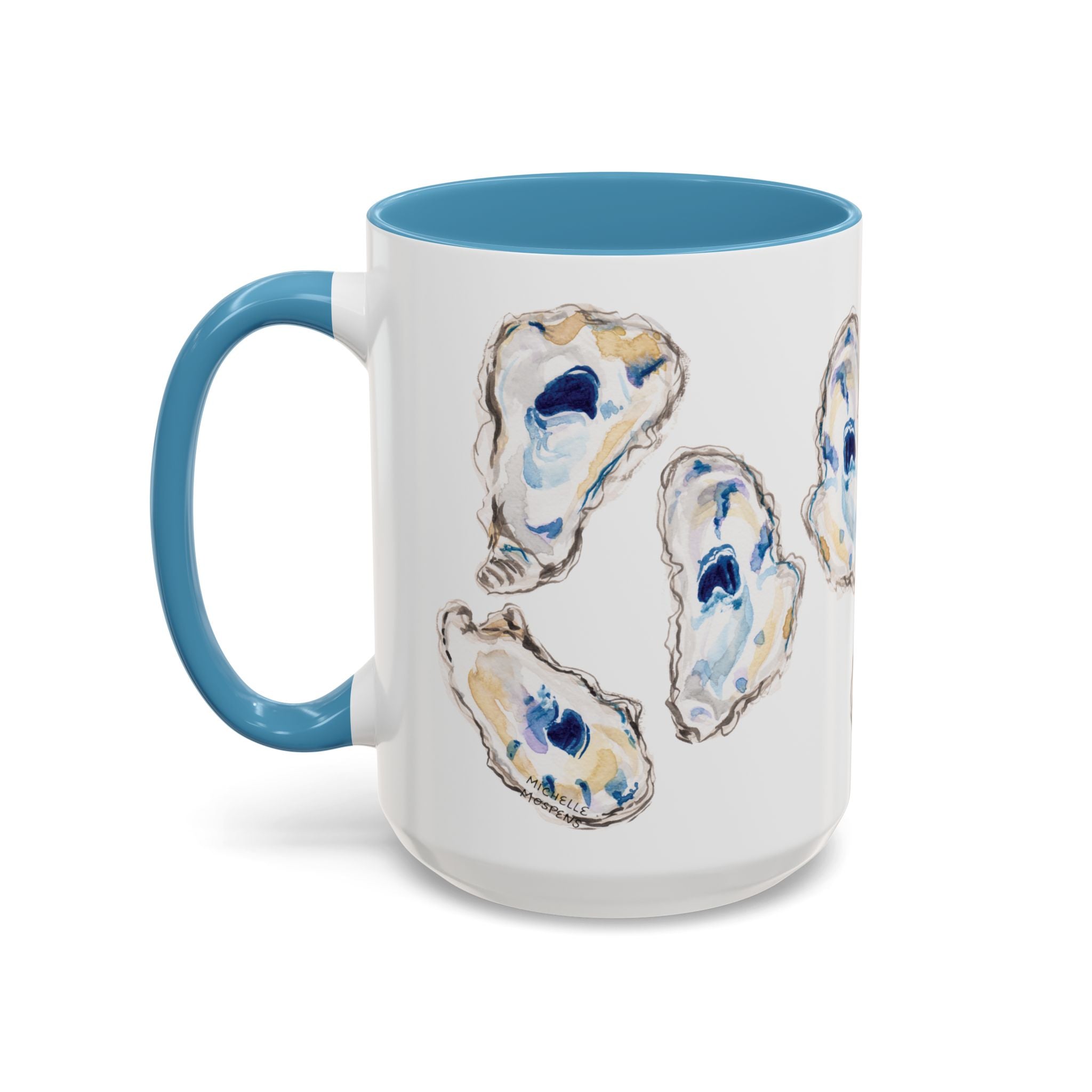 Coastal Watercolor Oysters Coffee Mug 15oz