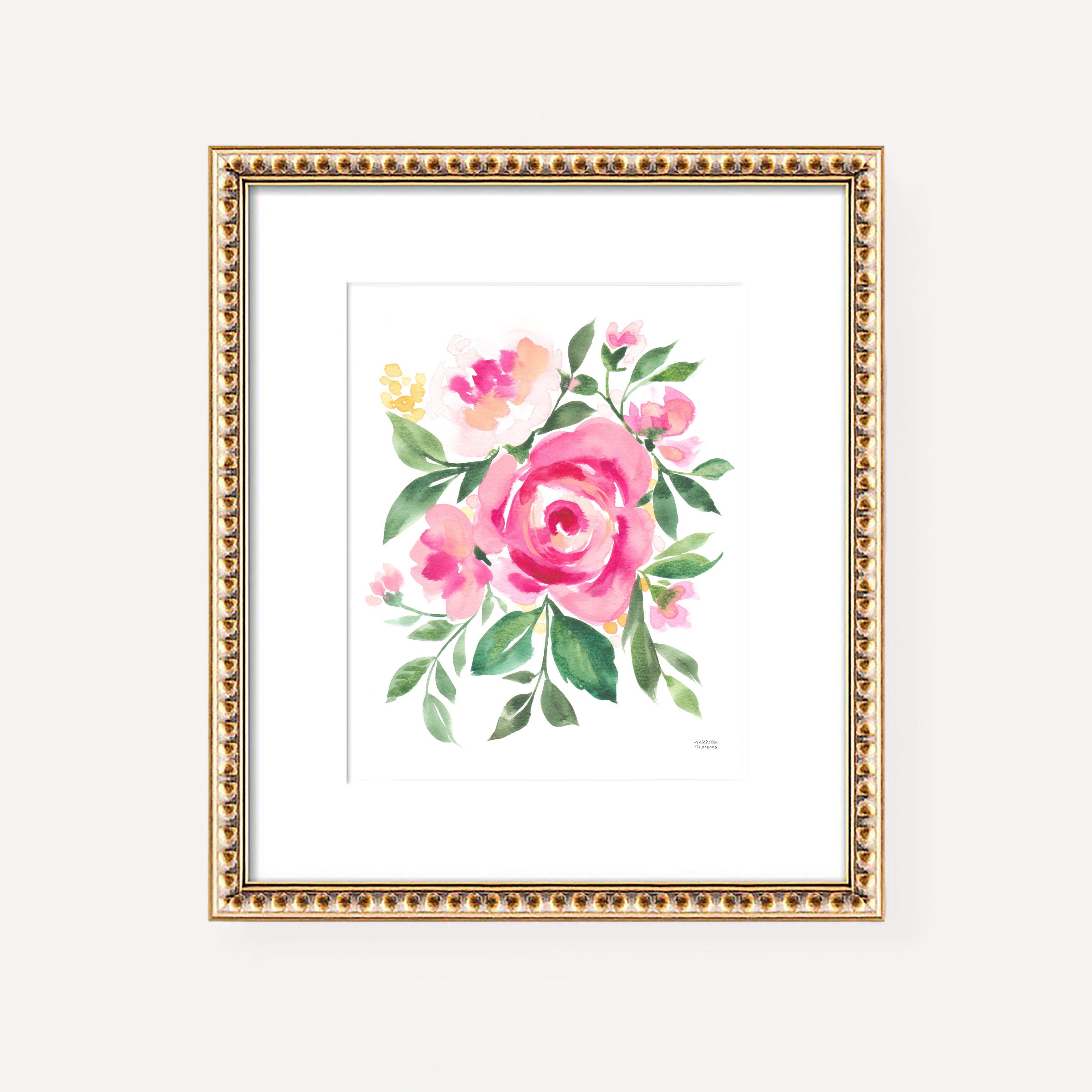 Petal Medley Floral Watercolor Wall Art Print