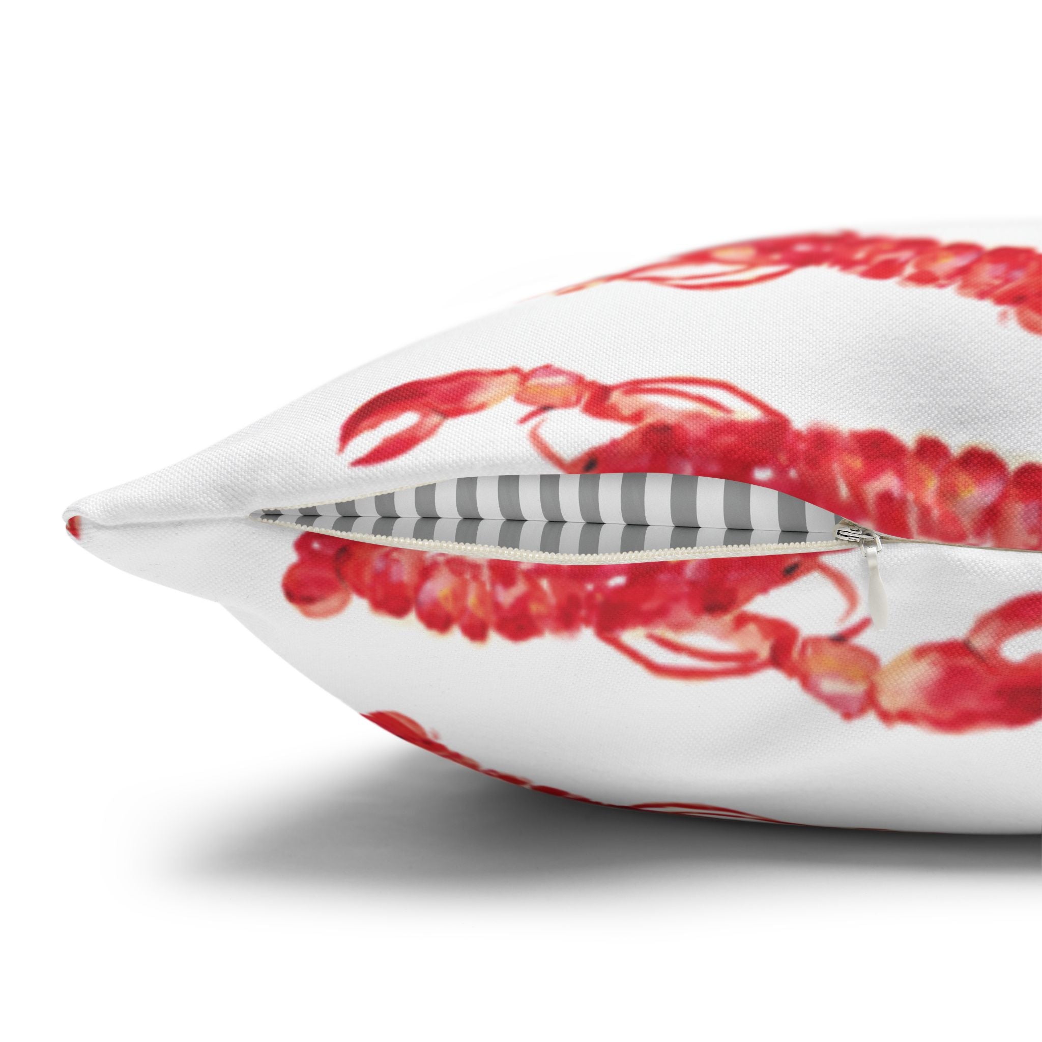Watercolor Nautical Lobsters 20 x 20 Beachy Coastal Square Pillow Cover Case