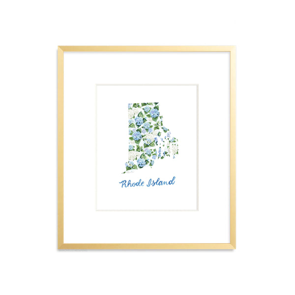 Watercolor Rhode Island State Wall Art Print by Michelle Mospens