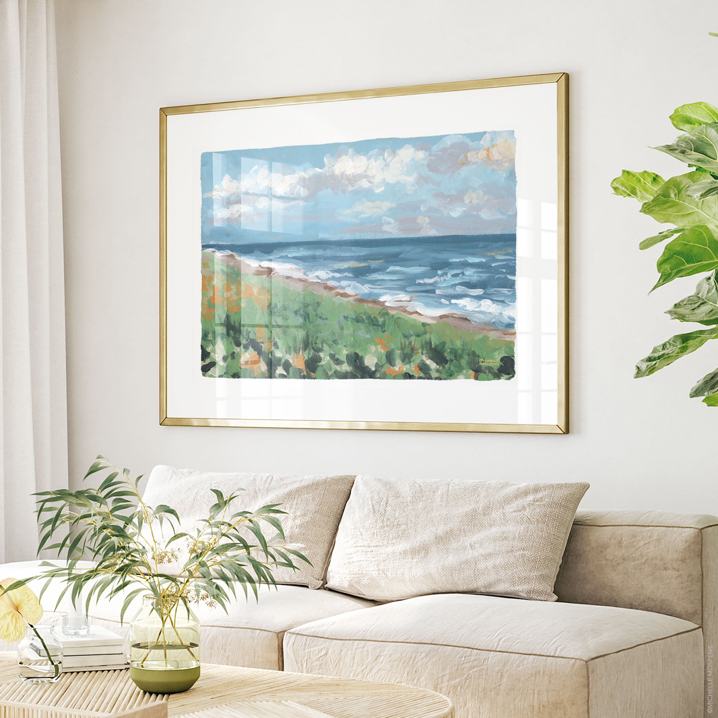 Beach Landscape Painting Wall Art Print by Michelle Mospens