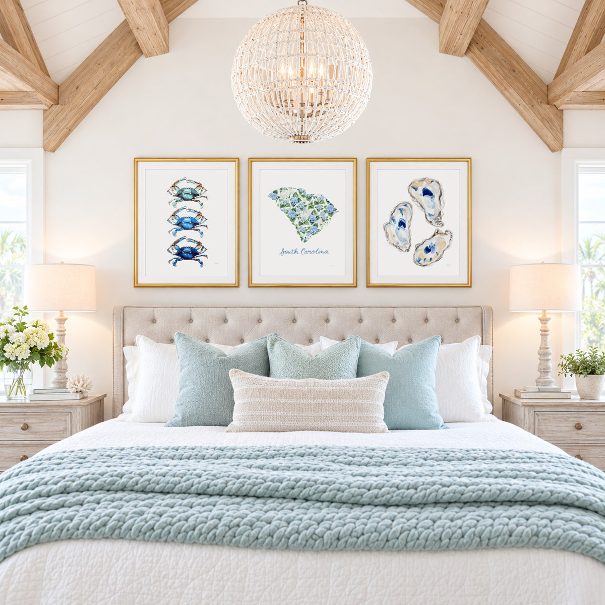 Coastal South Carolina Watercolor Wall Art Print Set of 3 | Michelle Mospens