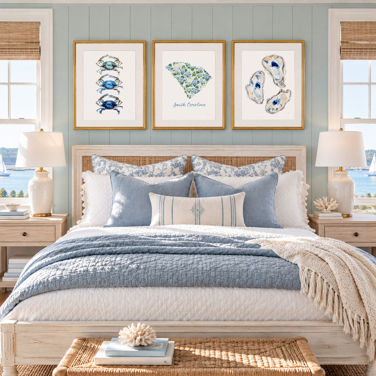 Coastal South Carolina Watercolor Wall Art Print Set of 3 | Michelle Mospens