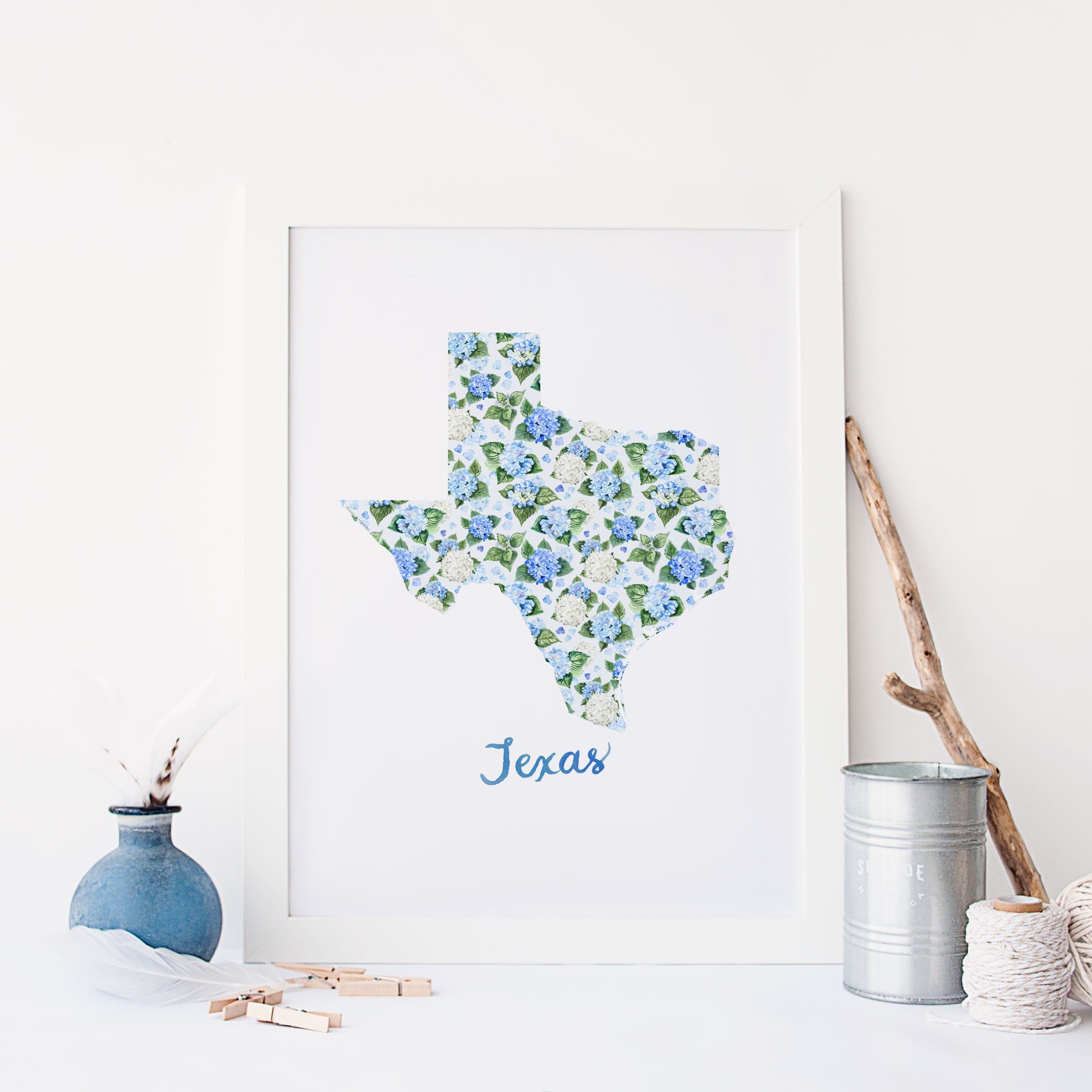 Texas State Print | Watercolor Texas Home State Wall Art Print by Michelle Mospens, Unframed