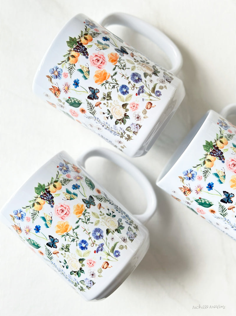 Illustrated Watercolor Botanicals No1 Coffee Mug 15oz. by Michelle Mospens