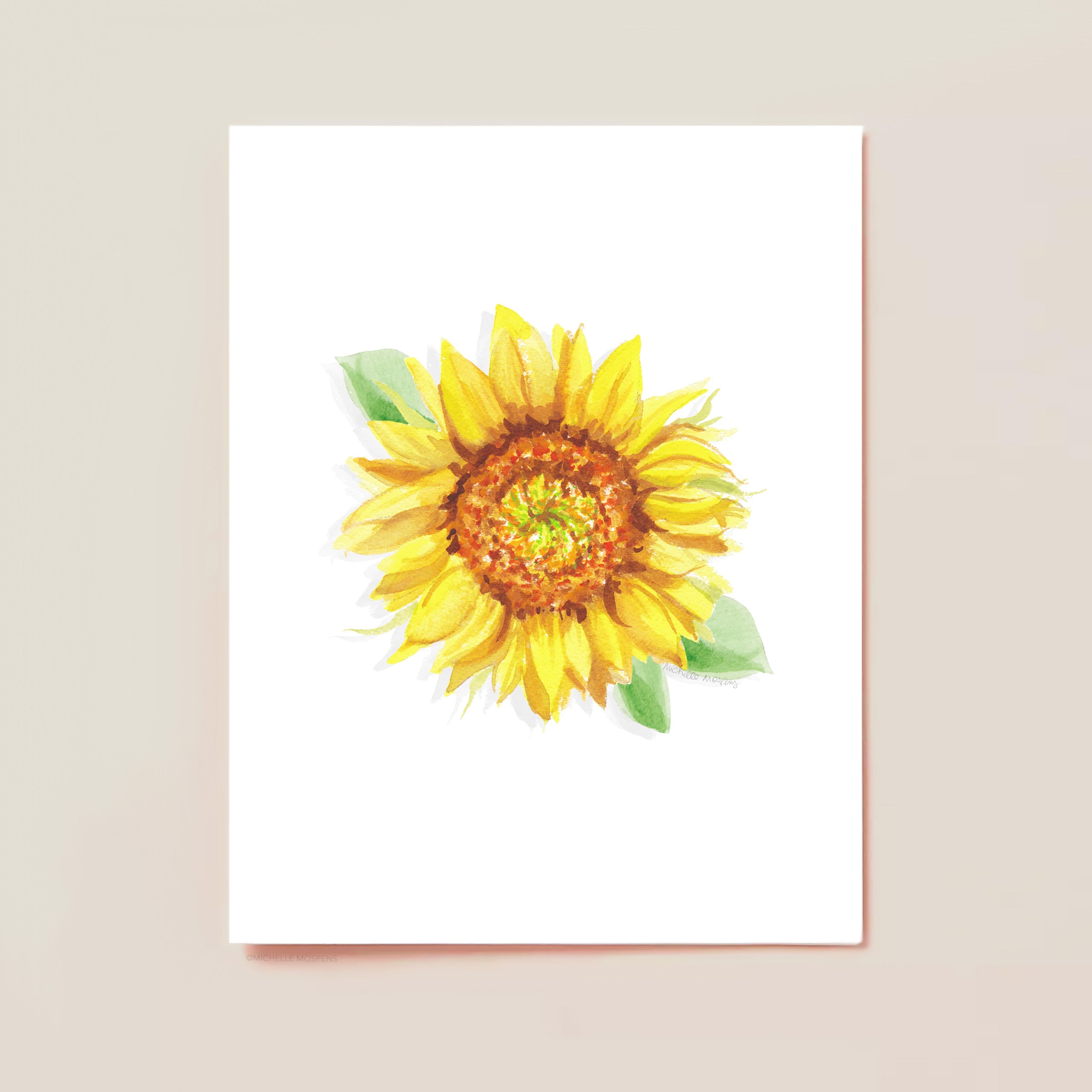 Watercolor Sunflower Card Set by Michelle Mospens