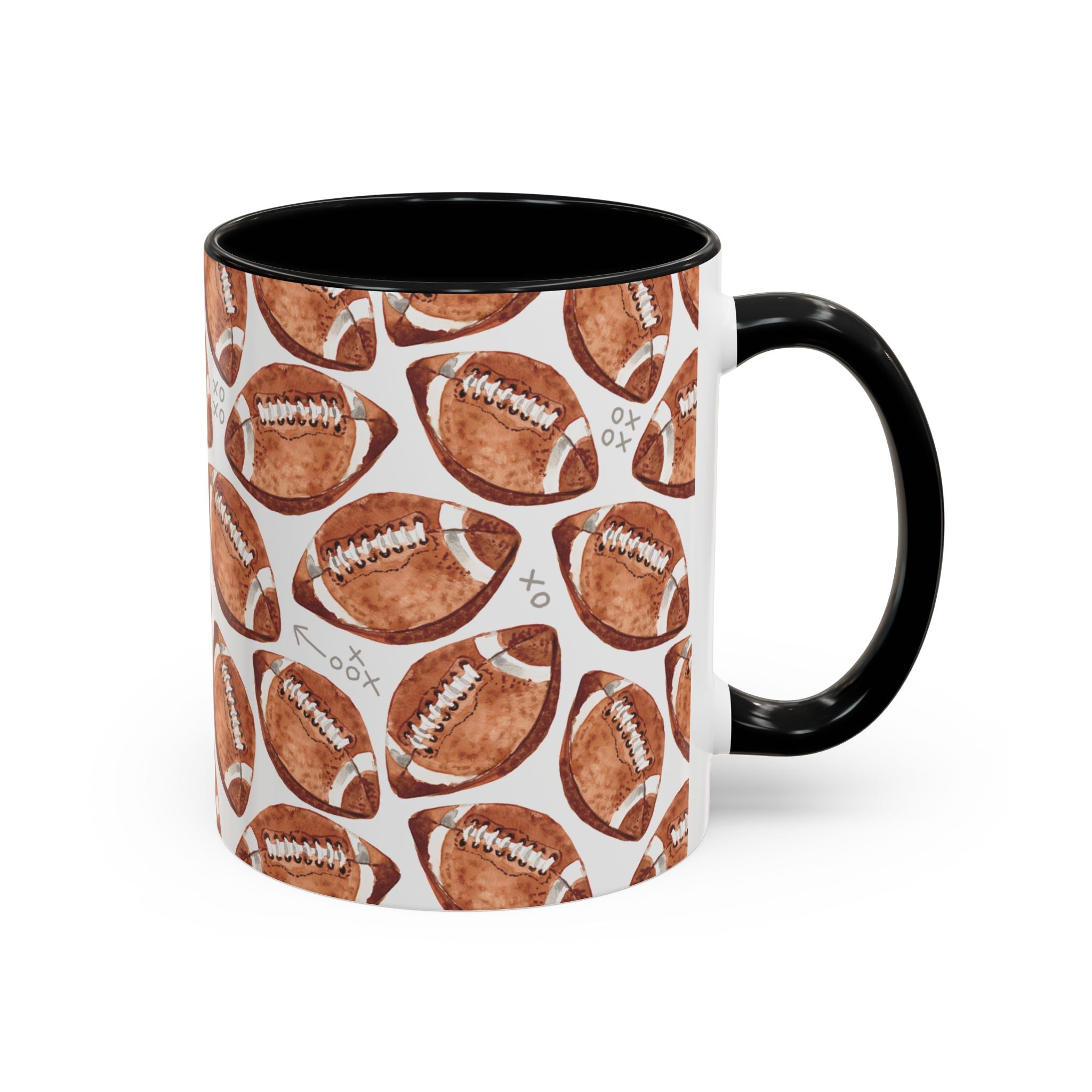 Michelle Mospens Watercolor Footballs Coffee Mug | Sports Lover Football Gift