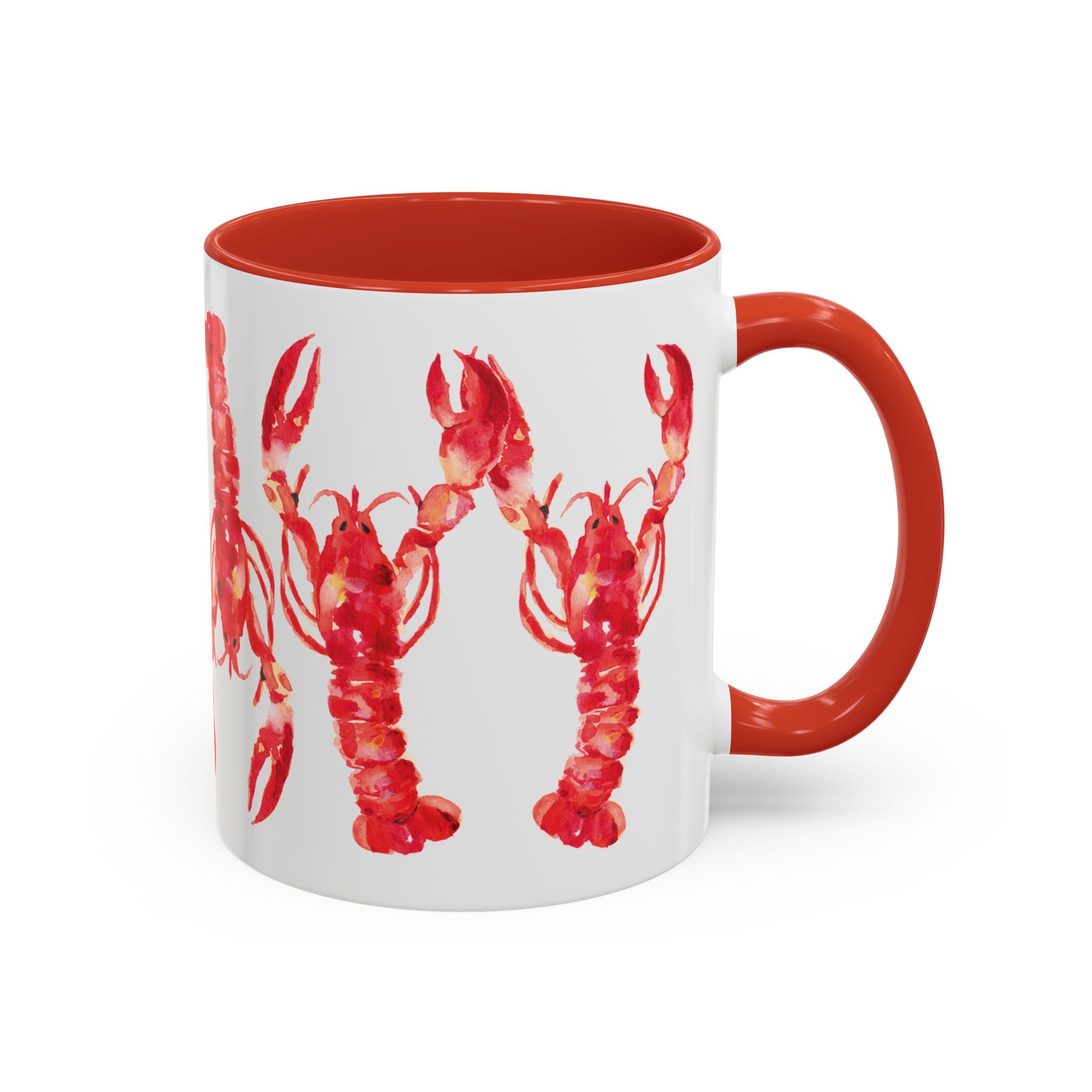 Michelle Mospens Watercolor Lobsters Coffee Mug | Lobster Lover Nautical Gift