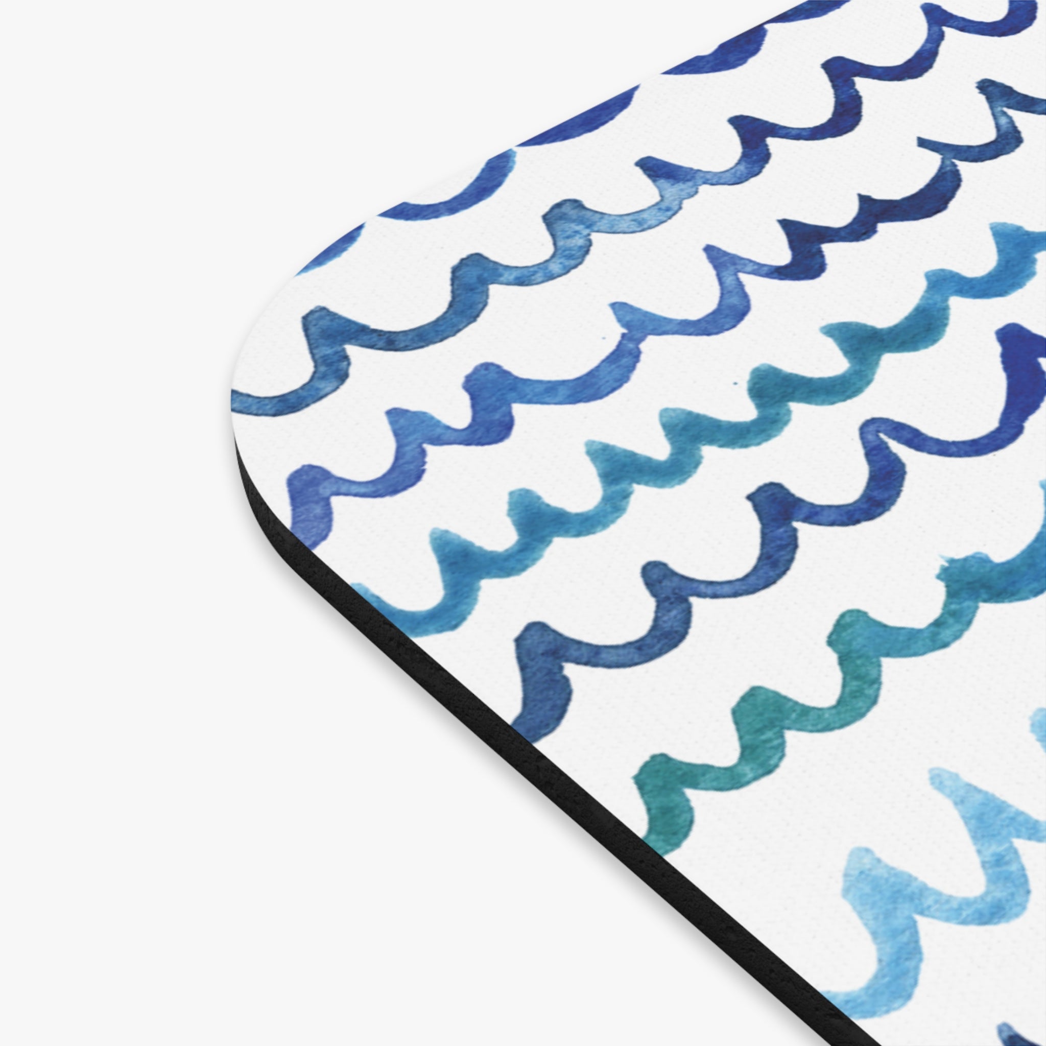 Watercolor Nautical Waves Beachy Coastal Mouse Pad (Rectangle)