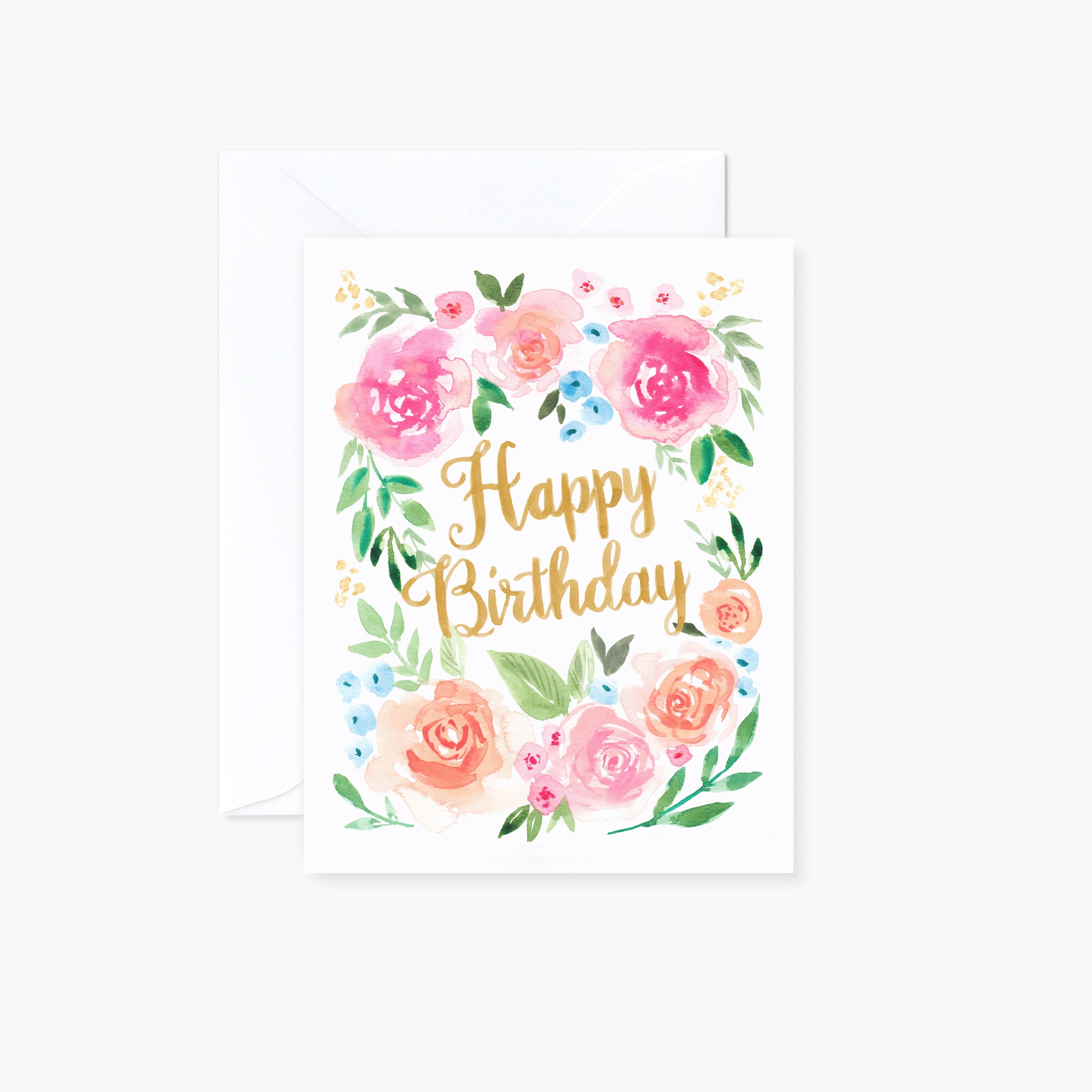 Watercolor Spring Florals Birthday Card