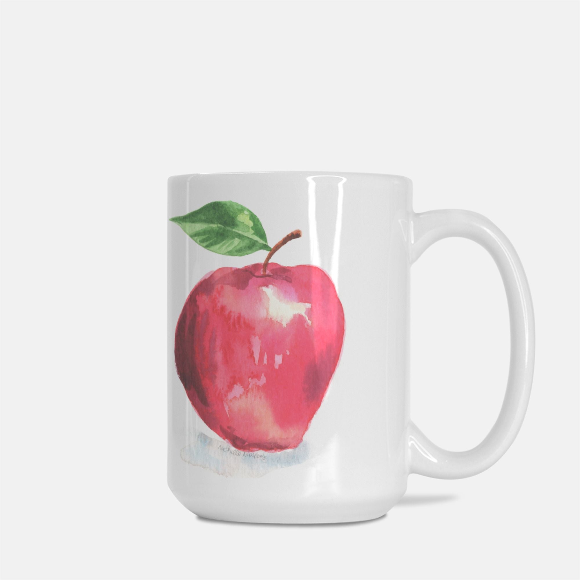 Watercolor Autumn Apple Coffee Mug Large 15oz.