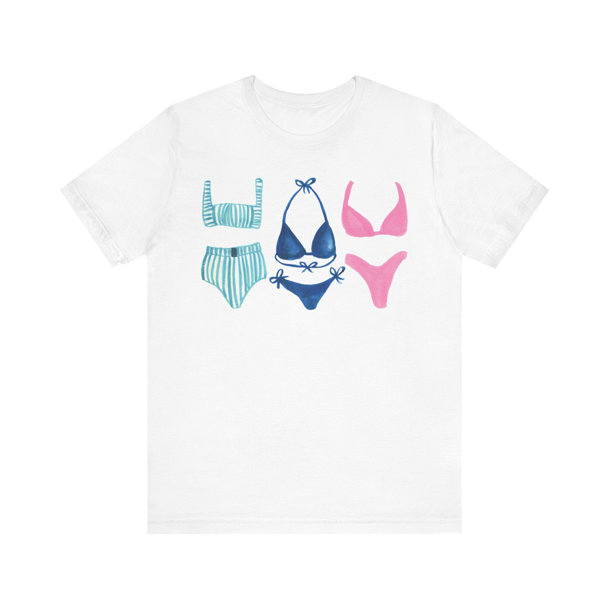 Watercolor Bikini Swimsuits Unisex Jersey Short Sleeve T-shirt - Beachy Shirt