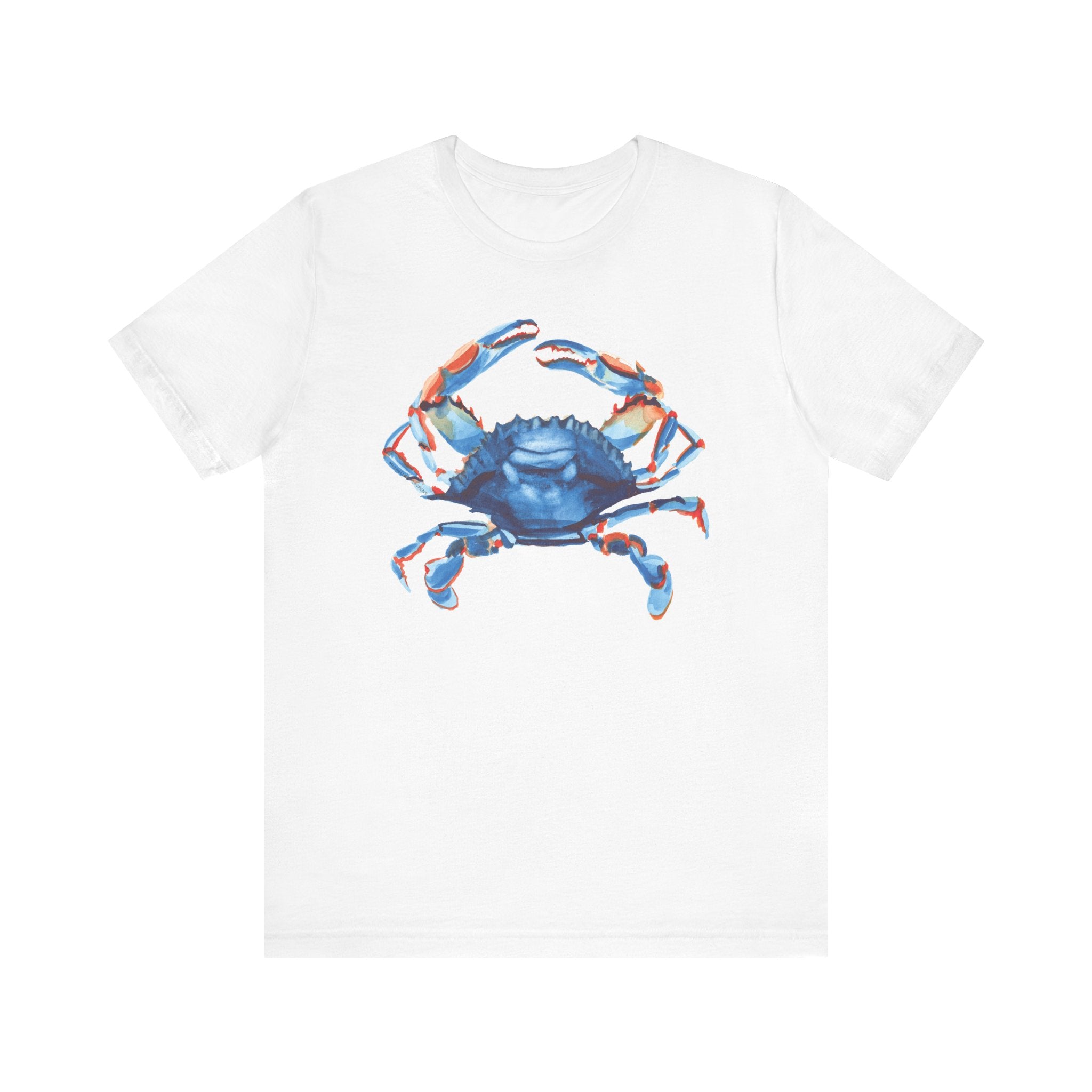 Watercolor Blue Crab Unisex Jersey Short Sleeve T-shirt - Nautical Shirt