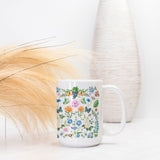 Illustrated Watercolor Botanicals No1 Coffee Mug 15oz. by Michelle Mospens