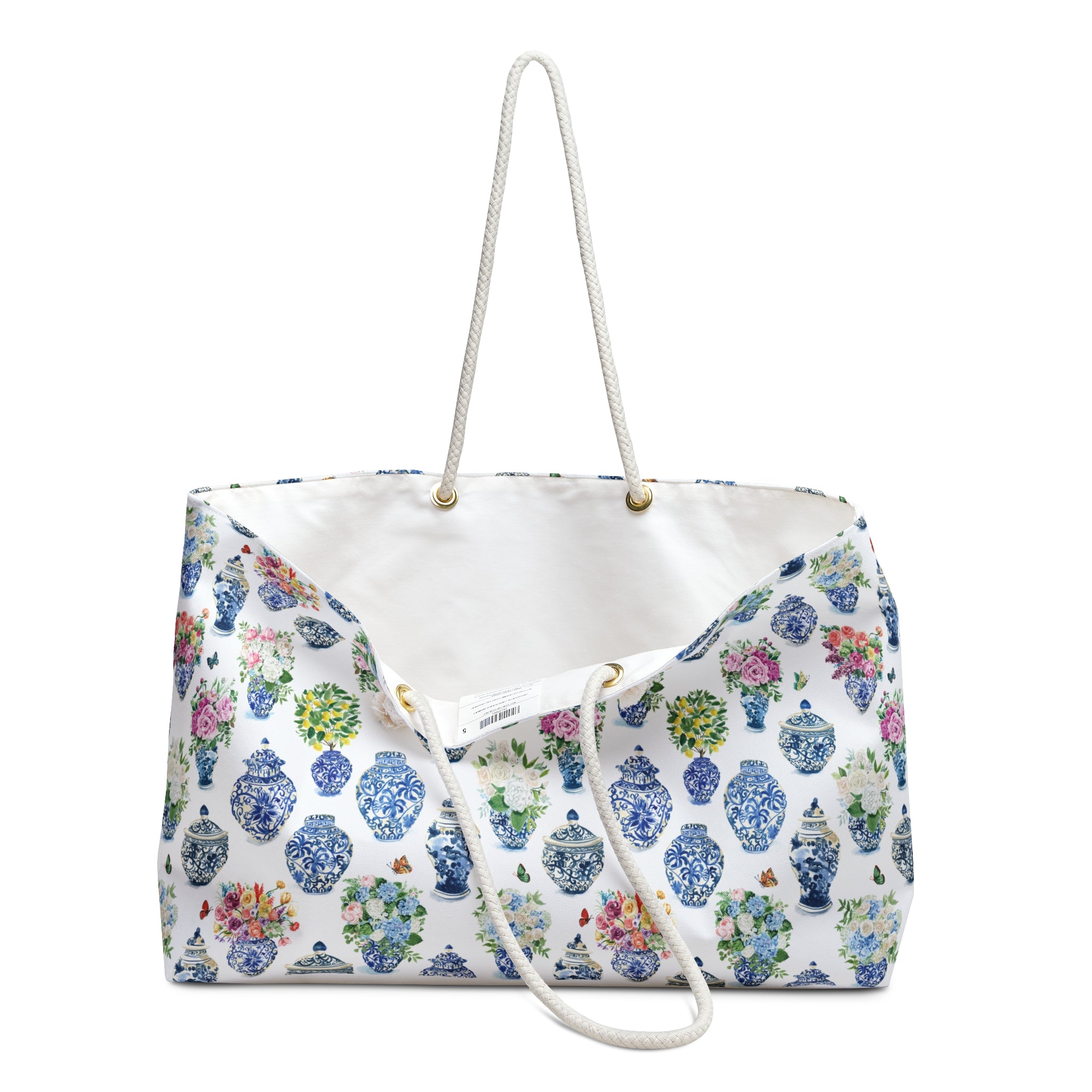 Watercolor Ginger Jar Bouquets Grandmillennial Weekender Tote Bag