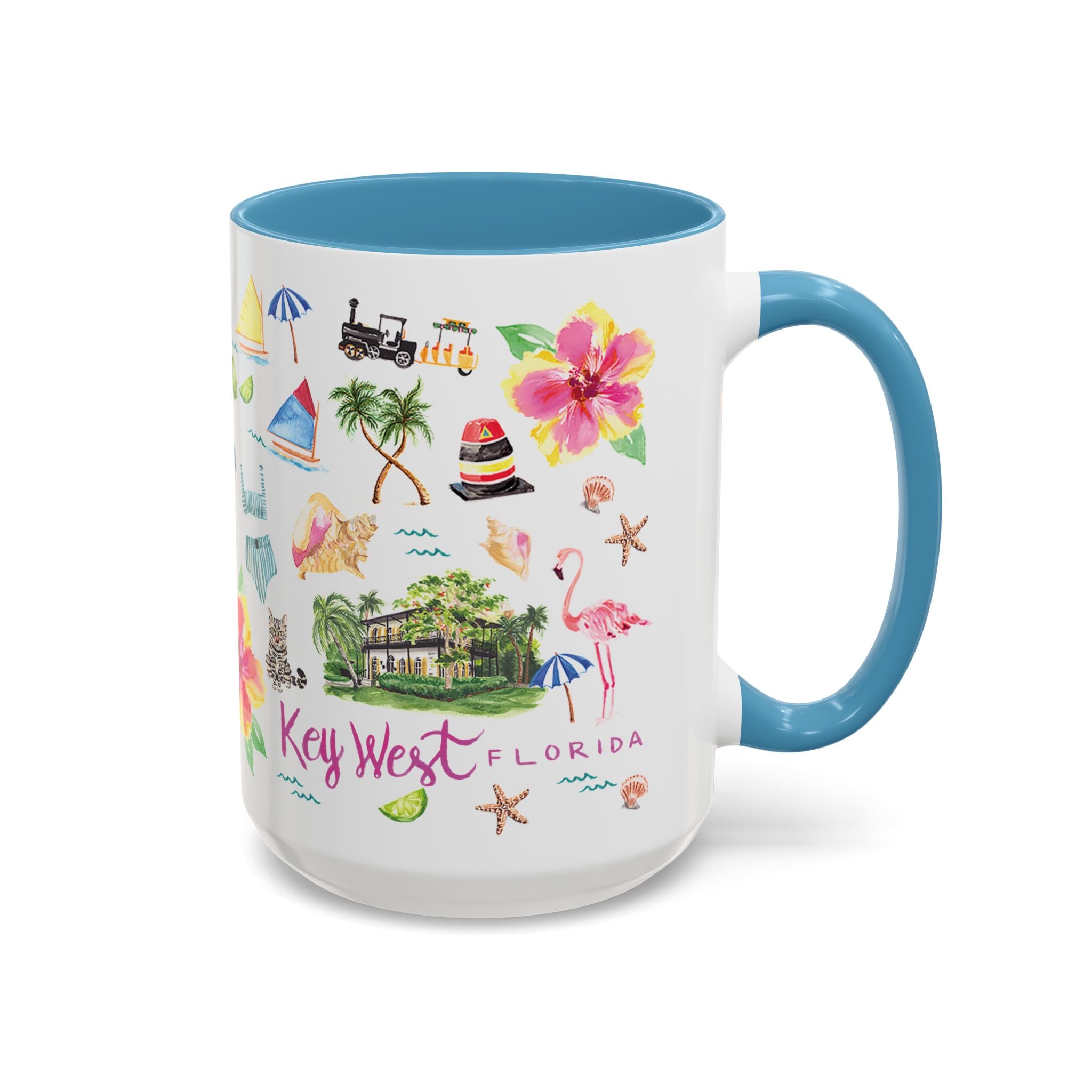 Watercolor Key West Florida Coffee Mug 15oz