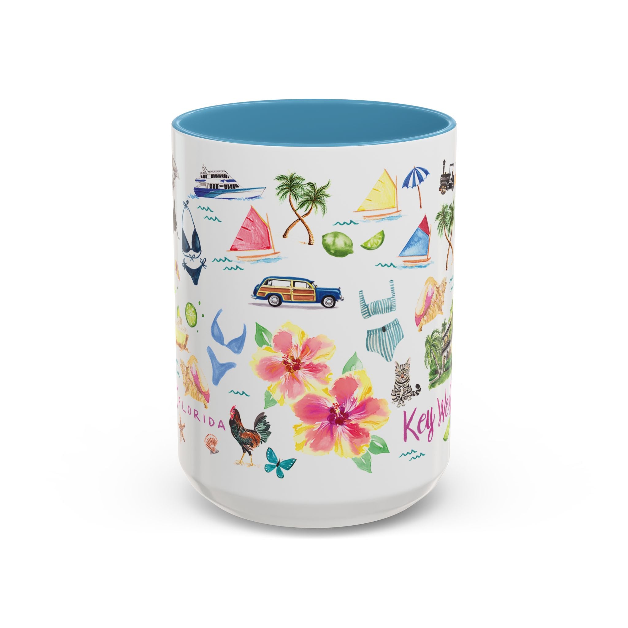 Watercolor Key West Florida Coffee Mug 15oz