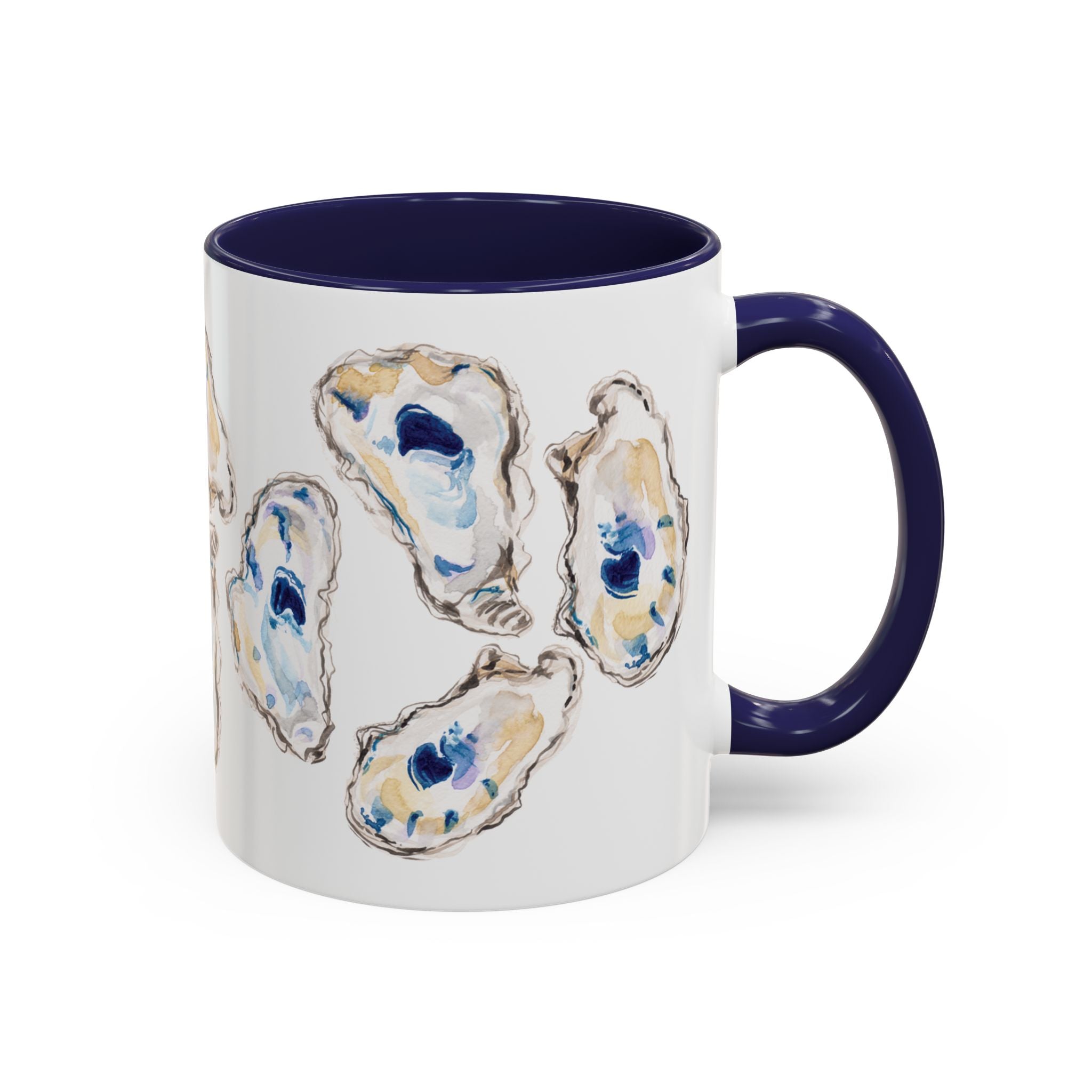 Michelle Mospens Watercolor Oyster Shells Coffee Mug | Coastal Beach Lover Gift