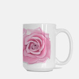 Watercolor Pink Rose Garden Coffee Mug Large 15oz.