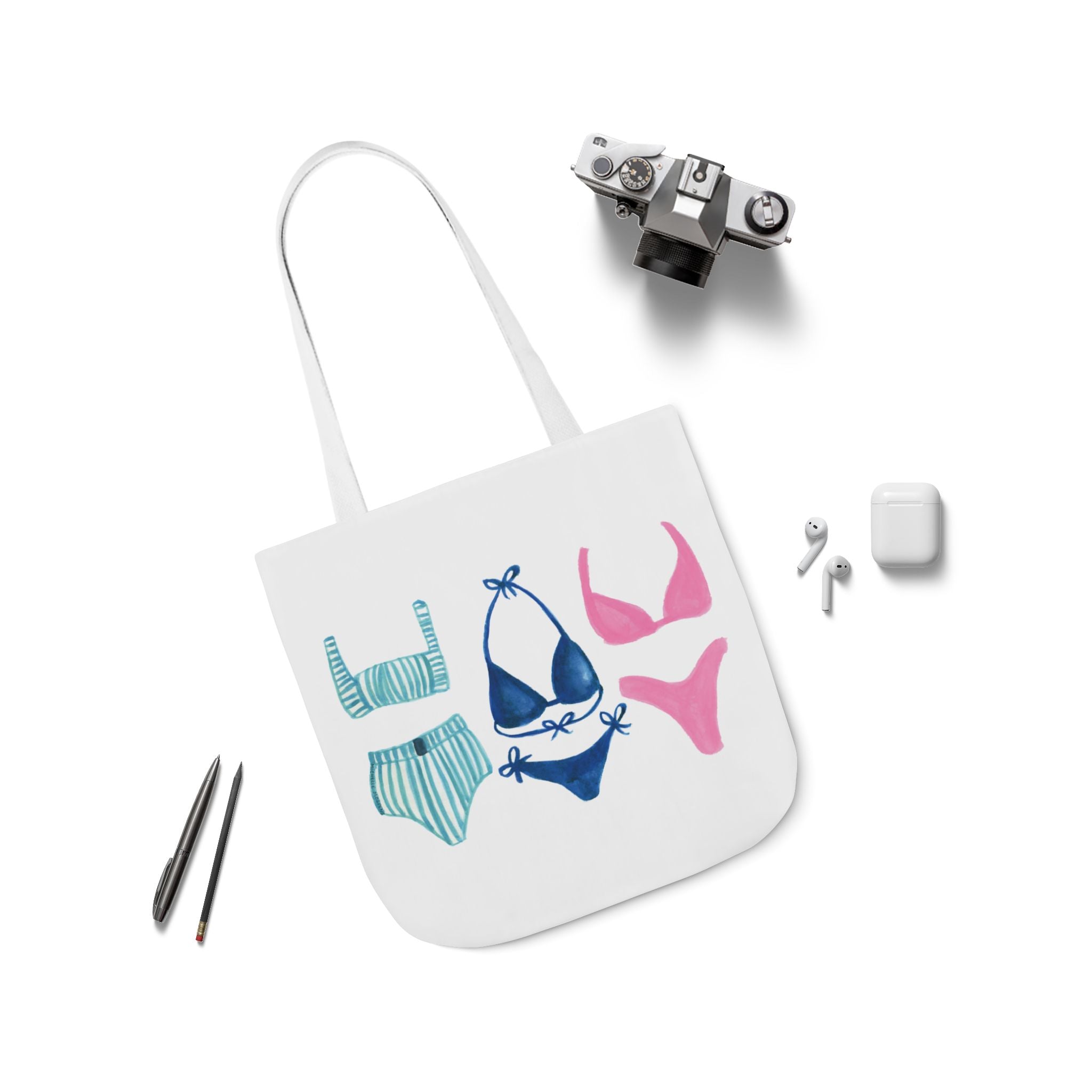Watercolor Bikini Swimsuits Coastal Beachy Tote Bag